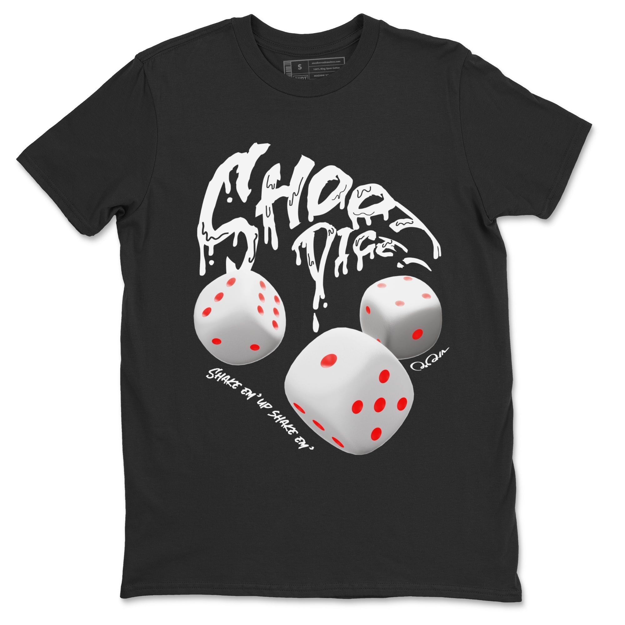 Air Jordan 7 Infrared Sneaker Match Tees Shoot Dice Streetwear Sneaker Shirt AJ7 Infrared Sneaker Release Tees Unisex Shirts Black 2