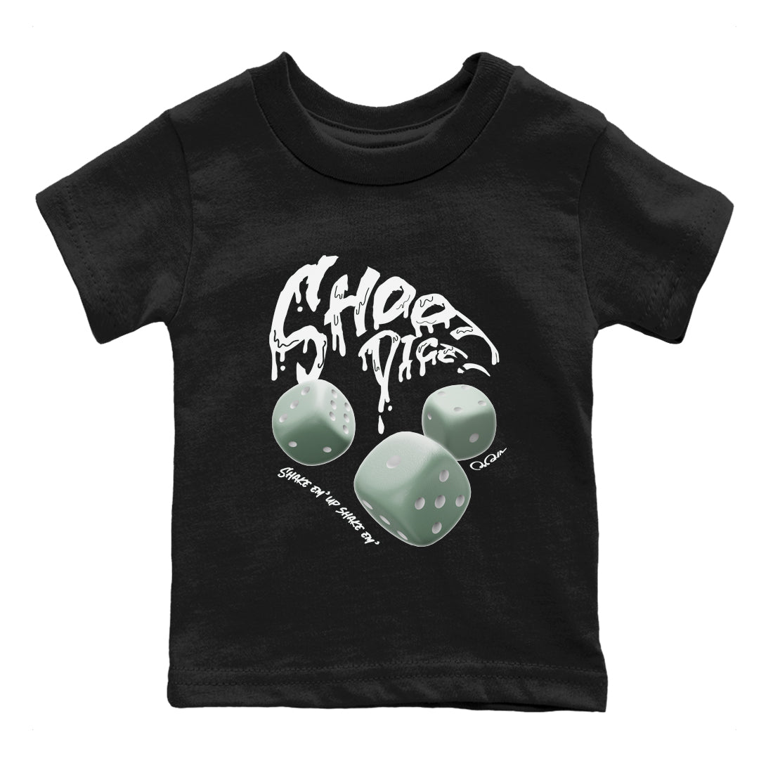 Dunk Mica Green Sneaker Match Tees Shoot Dice Streetwear Sneaker Shirt Nike Dunk Low Mica Green Sneaker Release Tees Kids Shirts Black 2