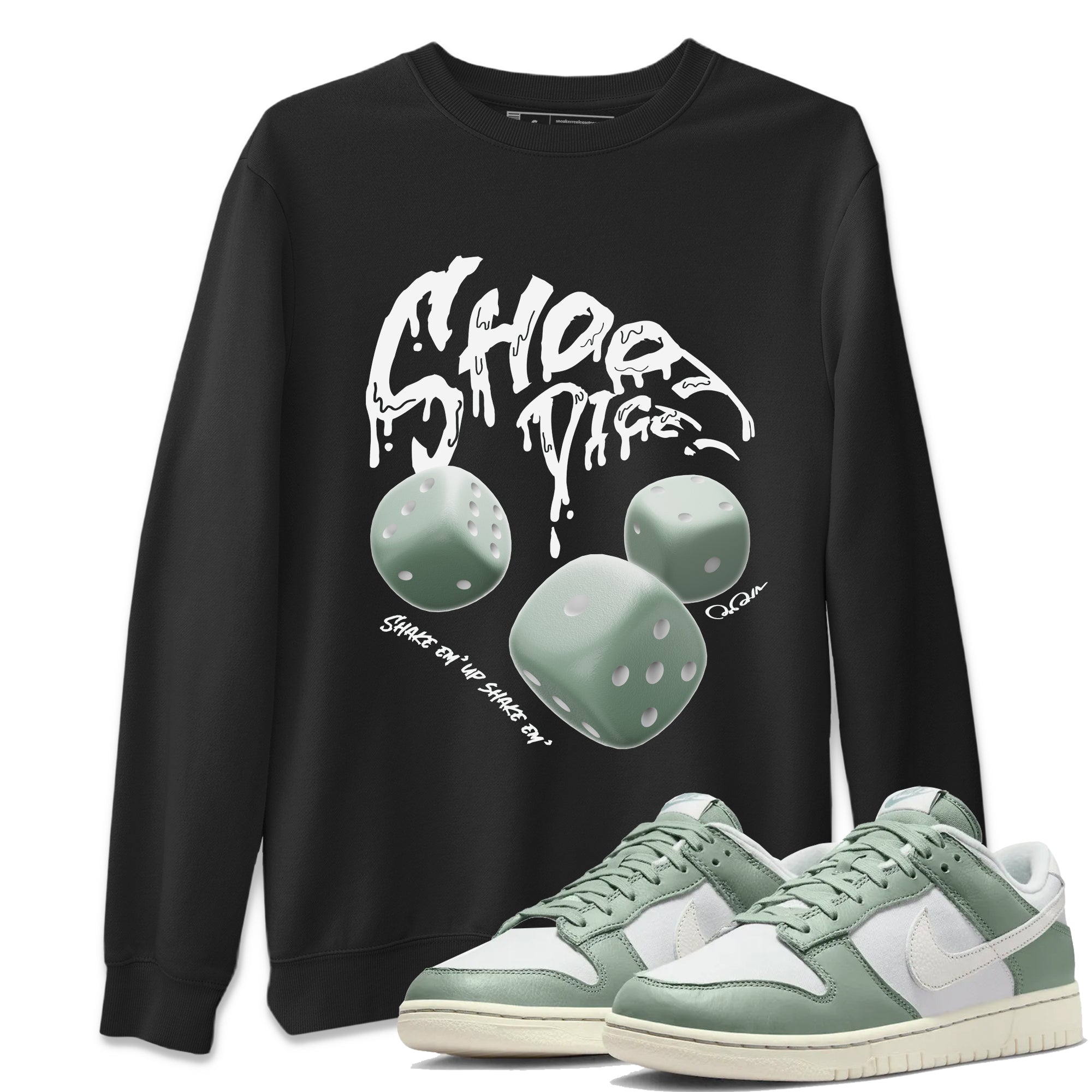 Dunk Mica Green Sneaker Match Tees Shoot Dice Streetwear Sneaker Shirt Nike Dunk Low Mica Green Sneaker Release Tees Unisex Shirts Black 1