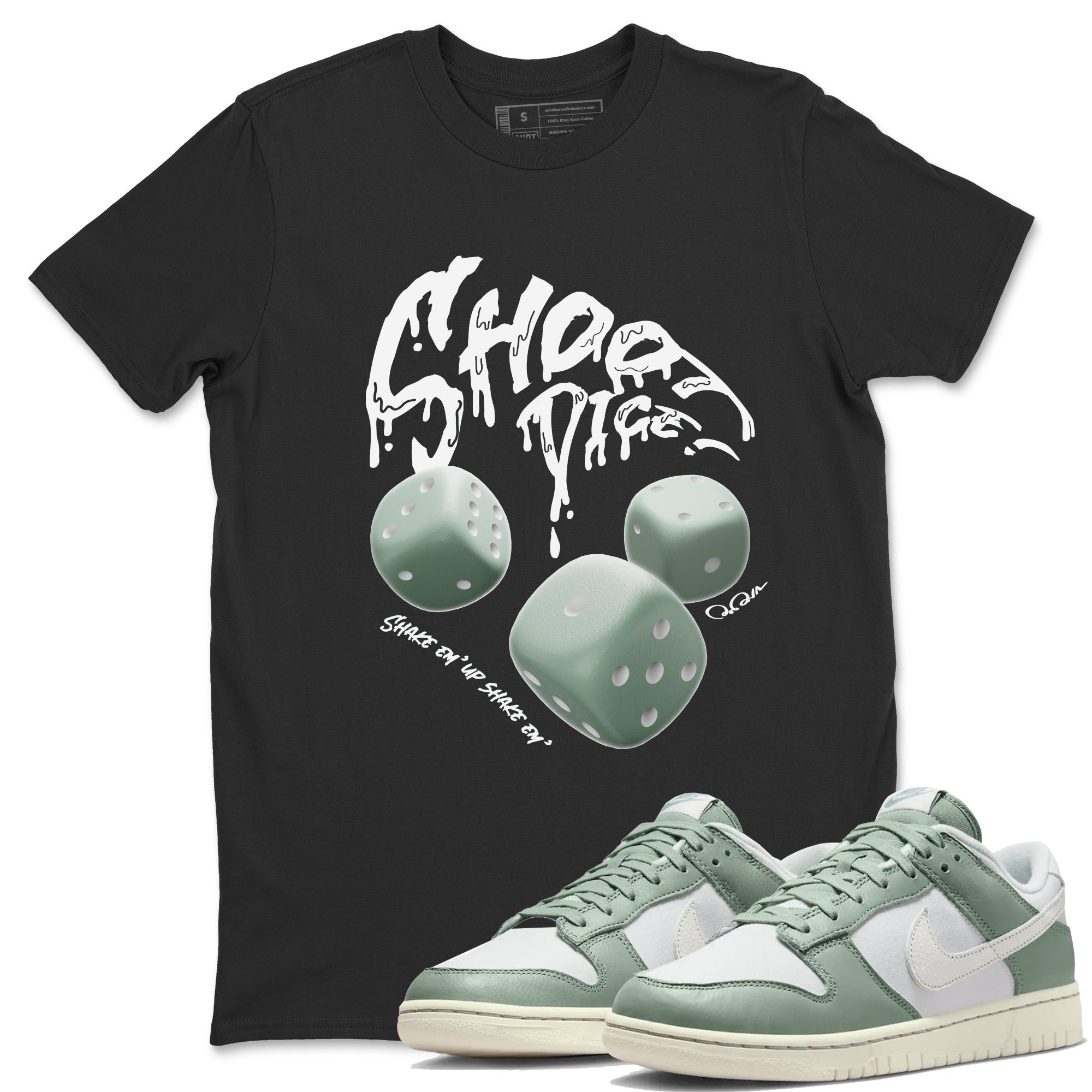 Dunk Mica Green Sneaker Match Tees Shoot Dice Streetwear Sneaker Shirt Nike Dunk Low Mica Green Sneaker Release Tees Unisex Shirts Black 1