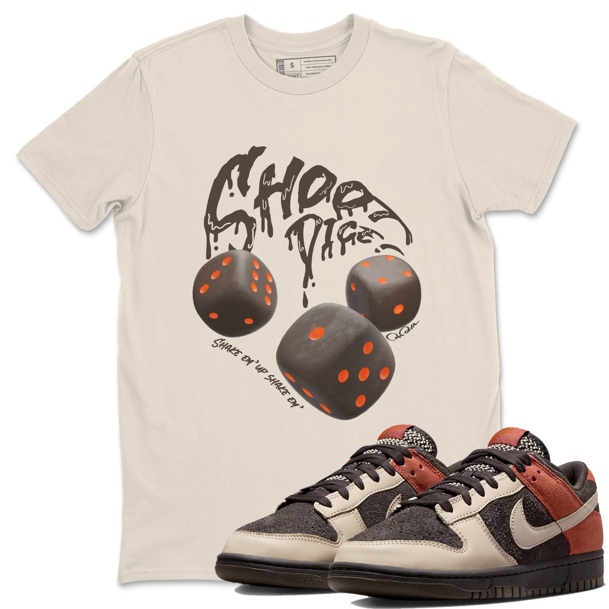 Dunk Red Panda shirt to match jordans Shoot Dice sneaker tees Nike Dunk LowRed Panda Drip Gear Zone Sneaker T-Shirts Crew Neck Casual Fit Natural 1 T-Shirt