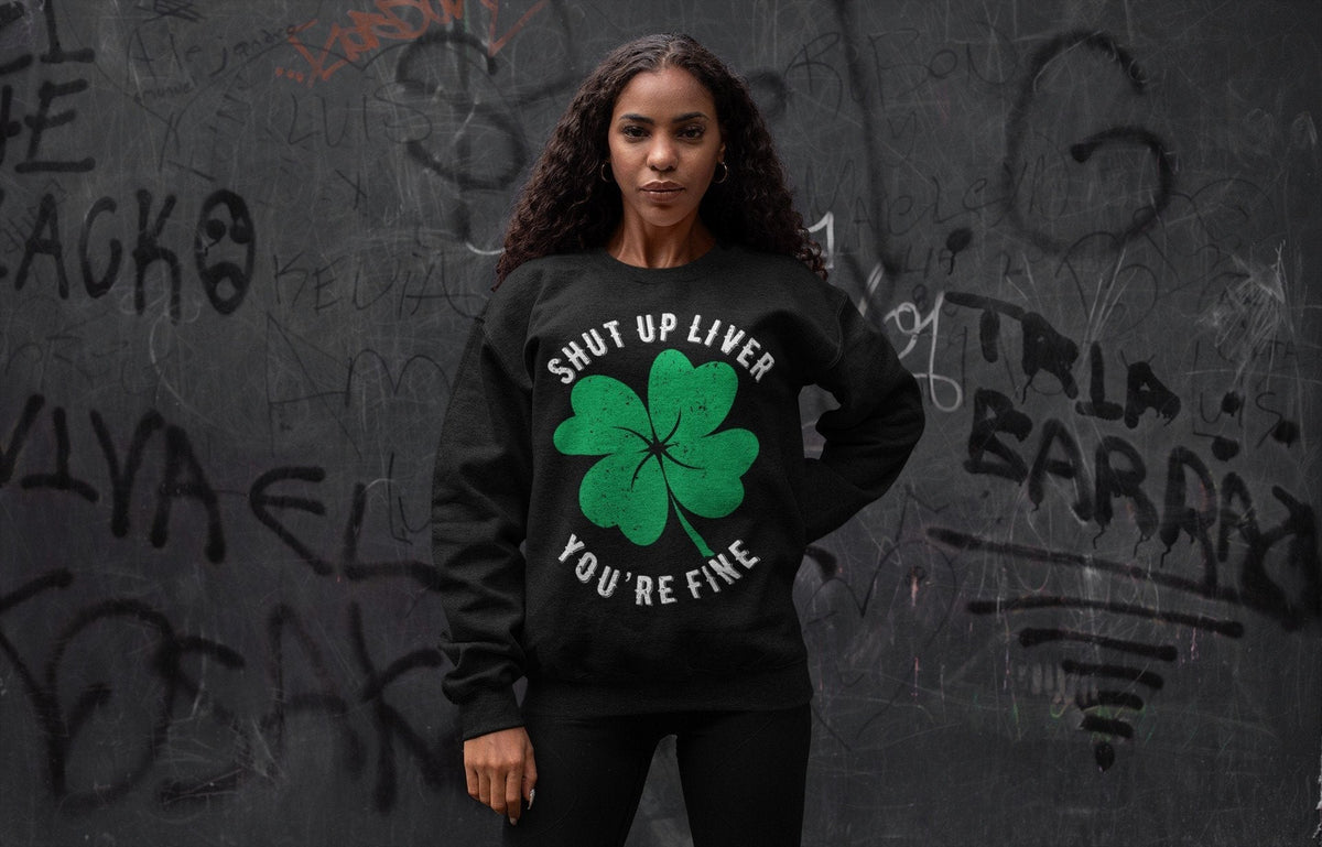 Jordan 1 Lucky Green Shirt To Match Jordans Shut Up Liver You're Fine Sneaker Tees Jordan 1 Lucky Green Drip Gear Zone Sneaker Matching Clothing Unisex Shirts