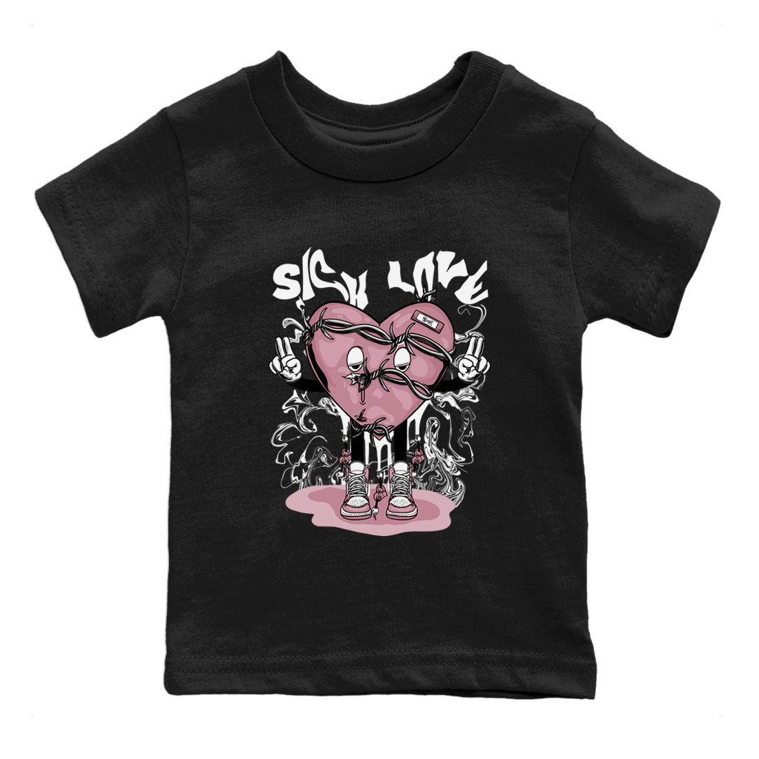 Air Jordan 1 Mauve shirt to match jordans Sick Love crew neck streetwear t-shirt AJ1 High OG Mauve Drip Gear Zone Crew Neck Sneaker Matching TeeBaby Toddler Black 2 Sneaker Matching Tee