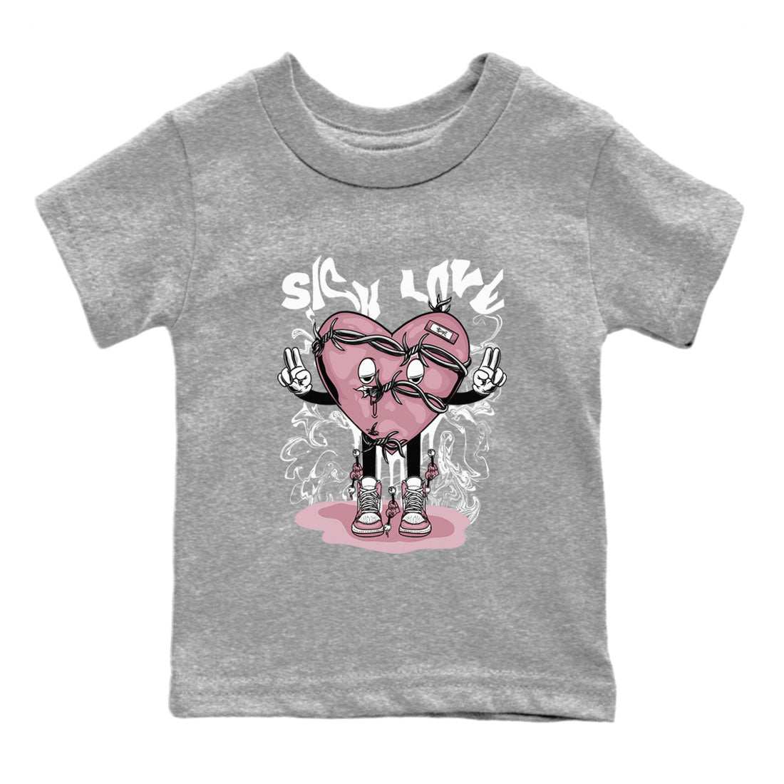 Air Jordan 1 Mauve shirt to match jordans Sick Love crew neck streetwear t-shirt AJ1 High OG Mauve Drip Gear Zone Crew Neck Sneaker Matching TeeBaby Toddler Heather Grey 2 Sneaker Matching Tee