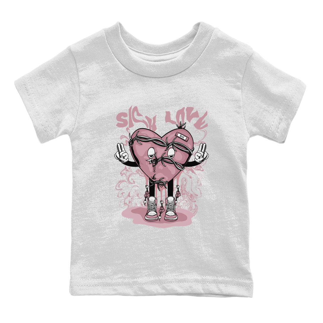 Air Jordan 1 Mauve shirt to match jordans Sick Love crew neck streetwear t-shirt AJ1 High OG Mauve Drip Gear Zone Crew Neck Sneaker Matching TeeBaby Toddler White 2 Sneaker Matching Tee