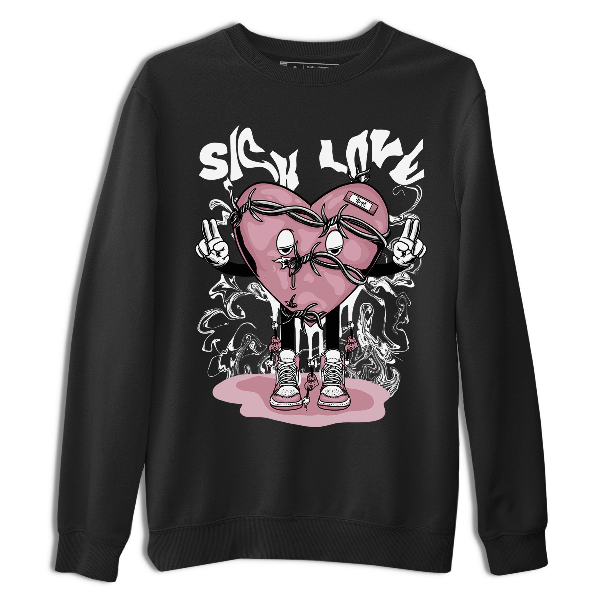 Air Jordan 1 Mauve shirt to match jordans Sick Love crew neck streetwear t-shirt AJ1 High OG Mauve Drip Gear Zone Crew Neck Sneaker Matching TeeUnisex Black 2 Sneaker Matching Tee