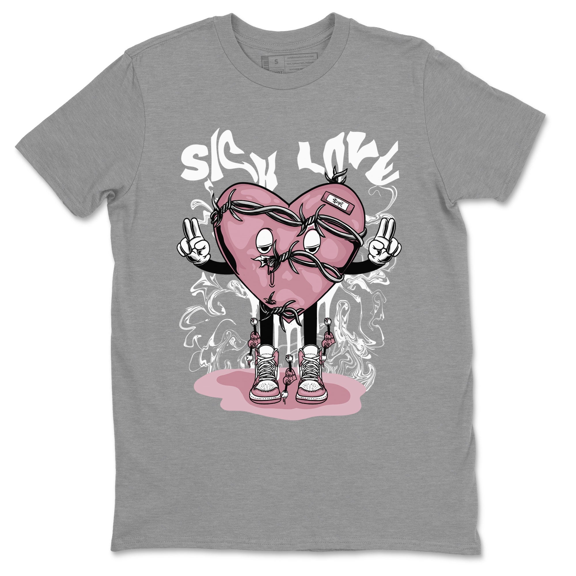 Air Jordan 1 Mauve shirt to match jordans Sick Love crew neck streetwear t-shirt AJ1 High OG Mauve Drip Gear Zone Crew Neck Sneaker Matching TeeUnisex Heather Grey 2 Sneaker Matching Tee