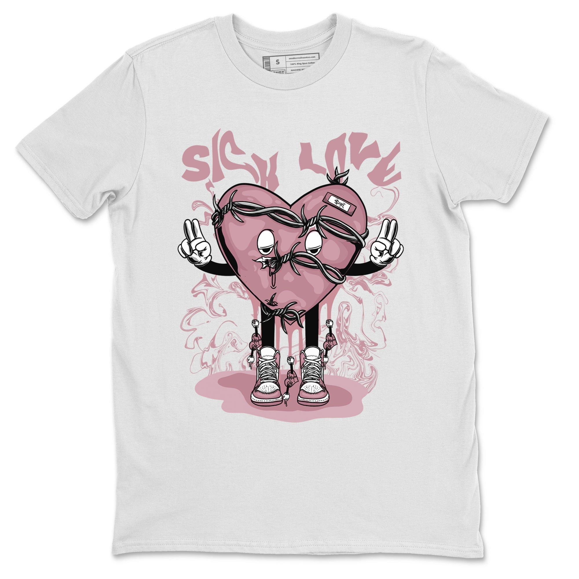 Air Jordan 1 Mauve shirt to match jordans Sick Love crew neck streetwear t-shirt AJ1 High OG Mauve Drip Gear Zone Crew Neck Sneaker Matching TeeUnisex White 2 Sneaker Matching Tee