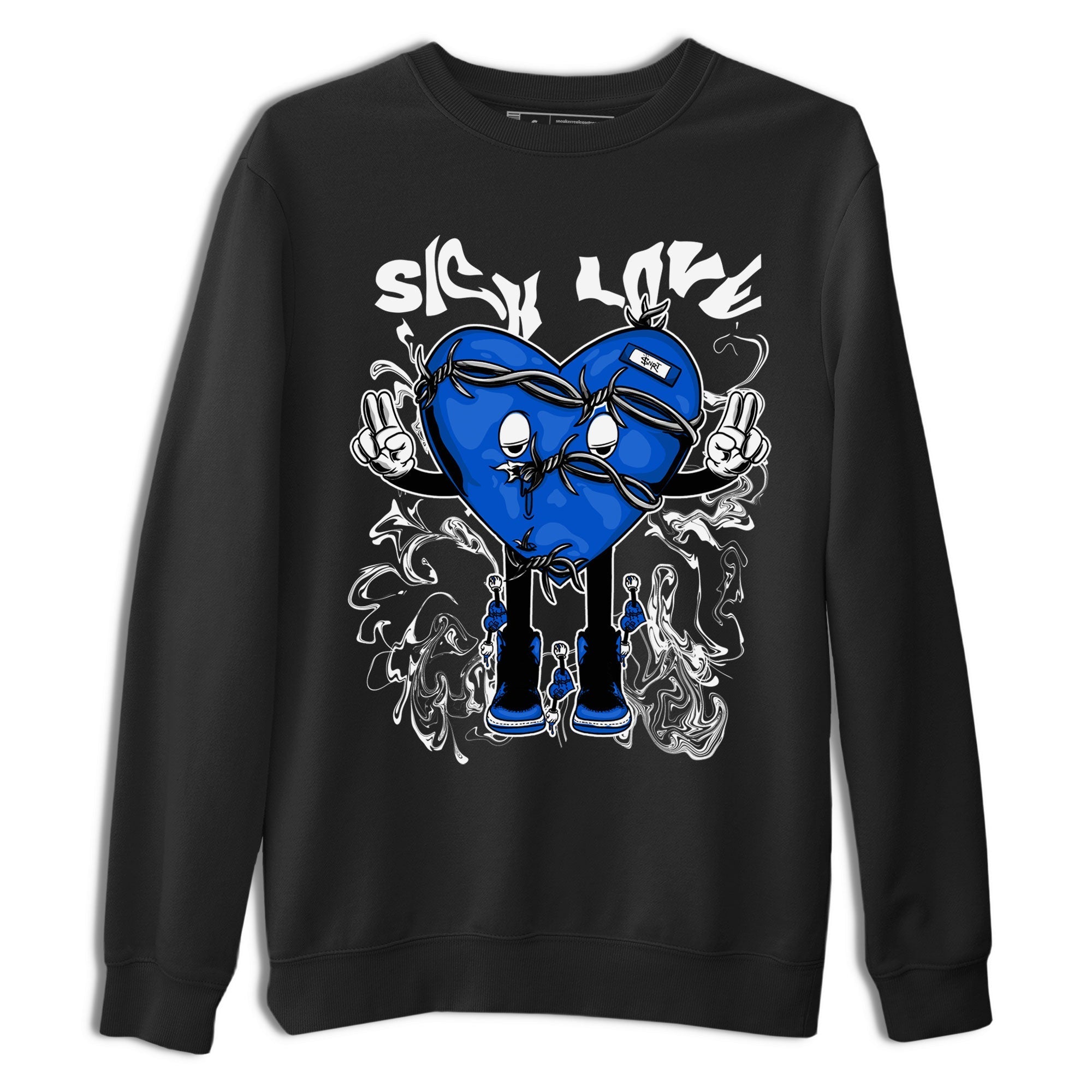 Jordan 1 High OG Royal Reimagined shirt to match jordans Sick Love sneaker tees Air Jordan 1 Royal Reimagined Drip Gear Zone Crew Neck T-ShirtUnisex Black 2 T-Shirt