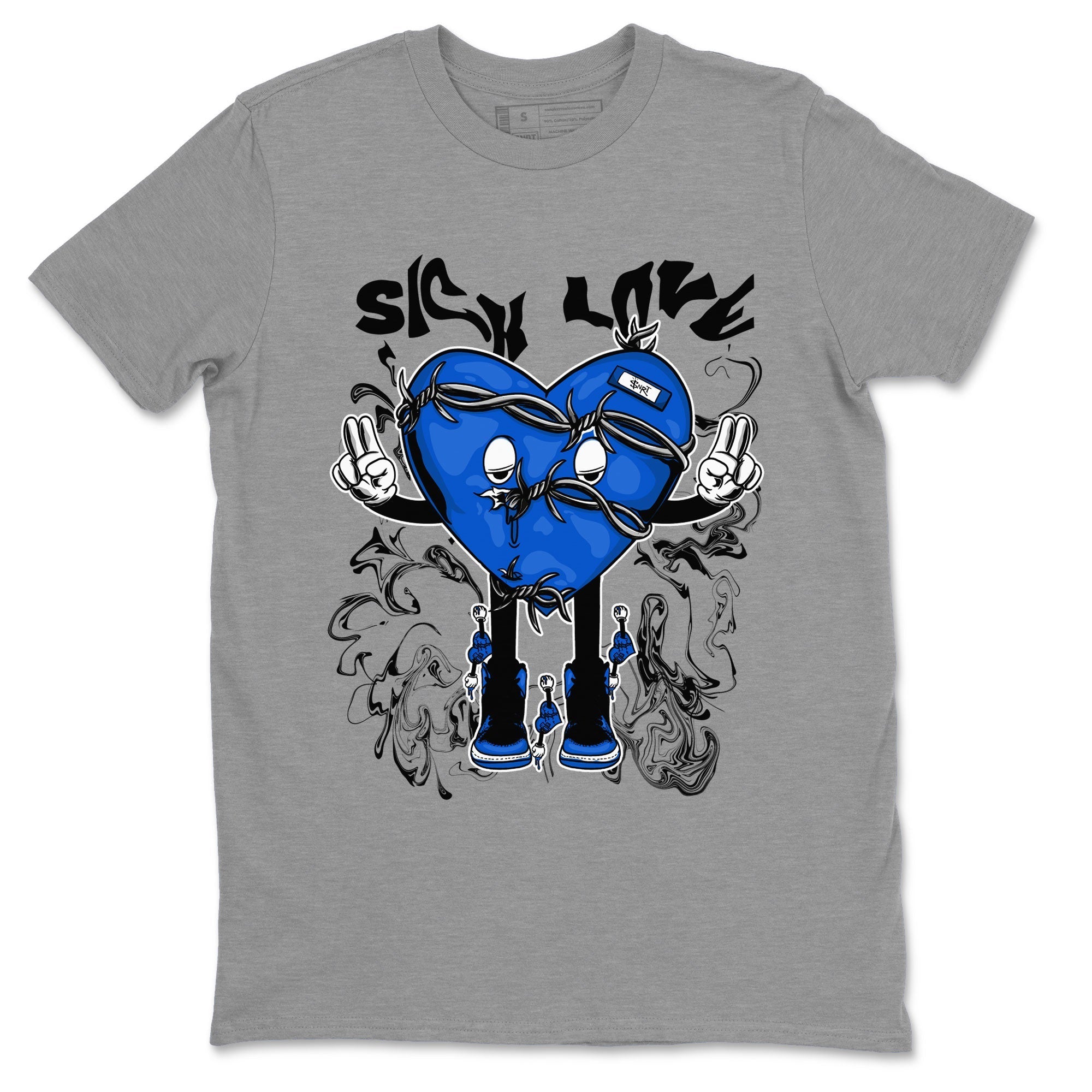 Jordan 1 High OG Royal Reimagined shirt to match jordans Sick Love sneaker tees Air Jordan 1 Royal Reimagined Drip Gear Zone Crew Neck T-ShirtUnisex Heather Grey 2 T-Shirt