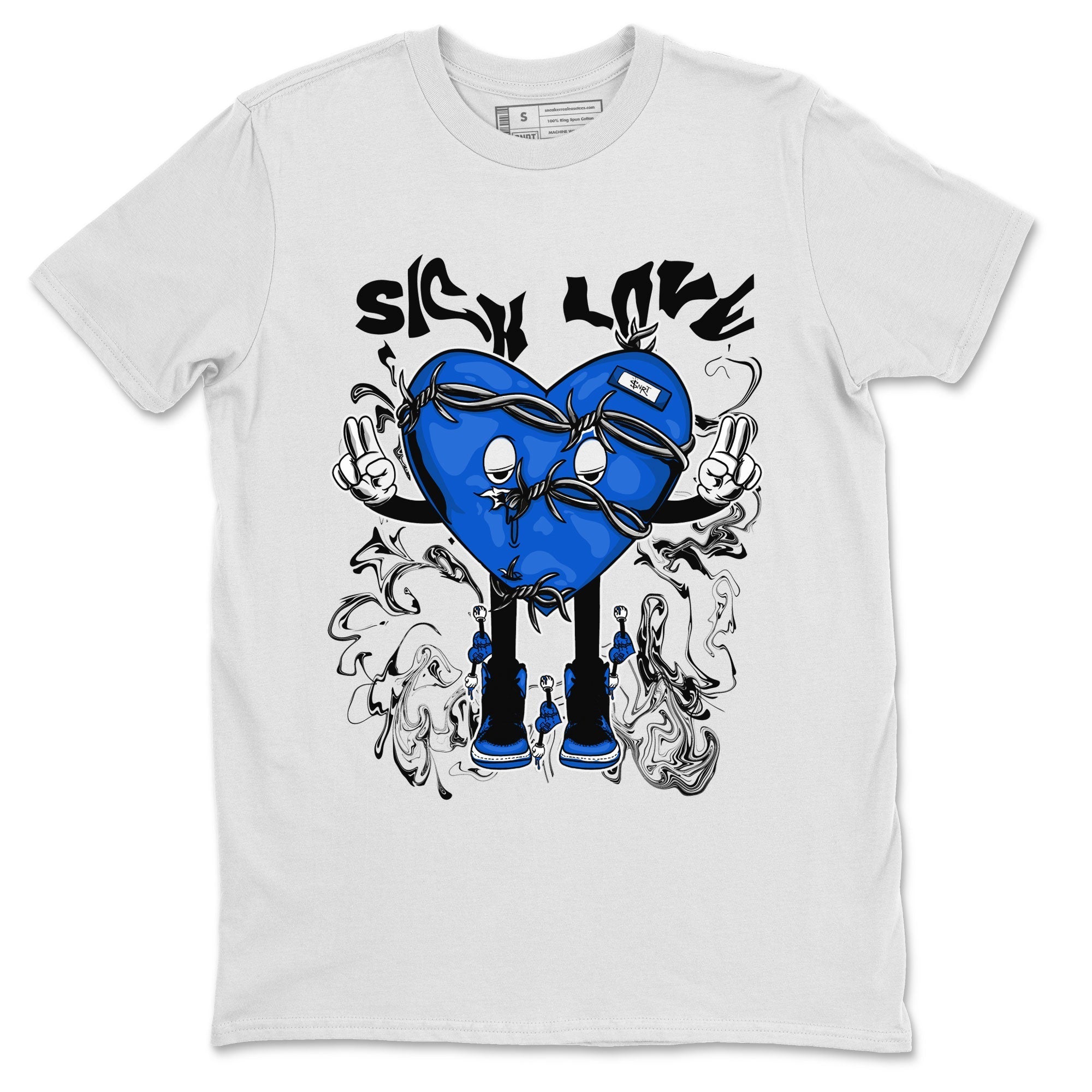Jordan 1 High OG Royal Reimagined shirt to match jordans Sick Love sneaker tees Air Jordan 1 Royal Reimagined Drip Gear Zone Crew Neck T-ShirtUnisex White 2 T-Shirt