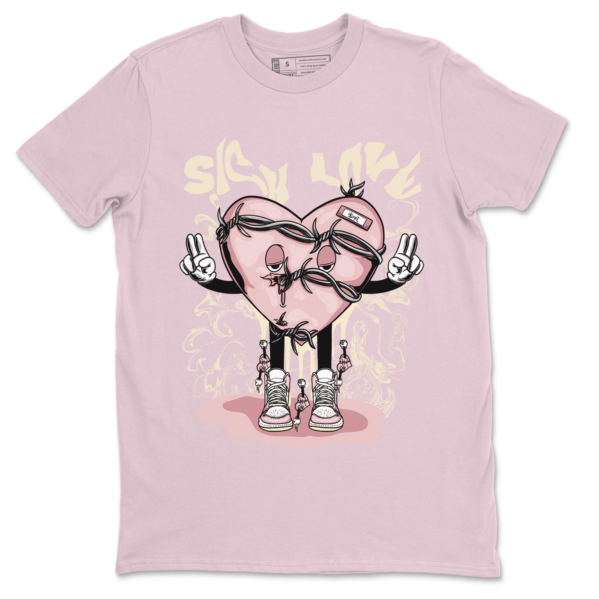 Air Jordan 1 Washed Pink Sneaker Match Tees Sick Love Streetwear Sneaker Shirt Jordan 1 High OG Washed Pink Sneaker Release Tees Unisex Shirts Pink 2