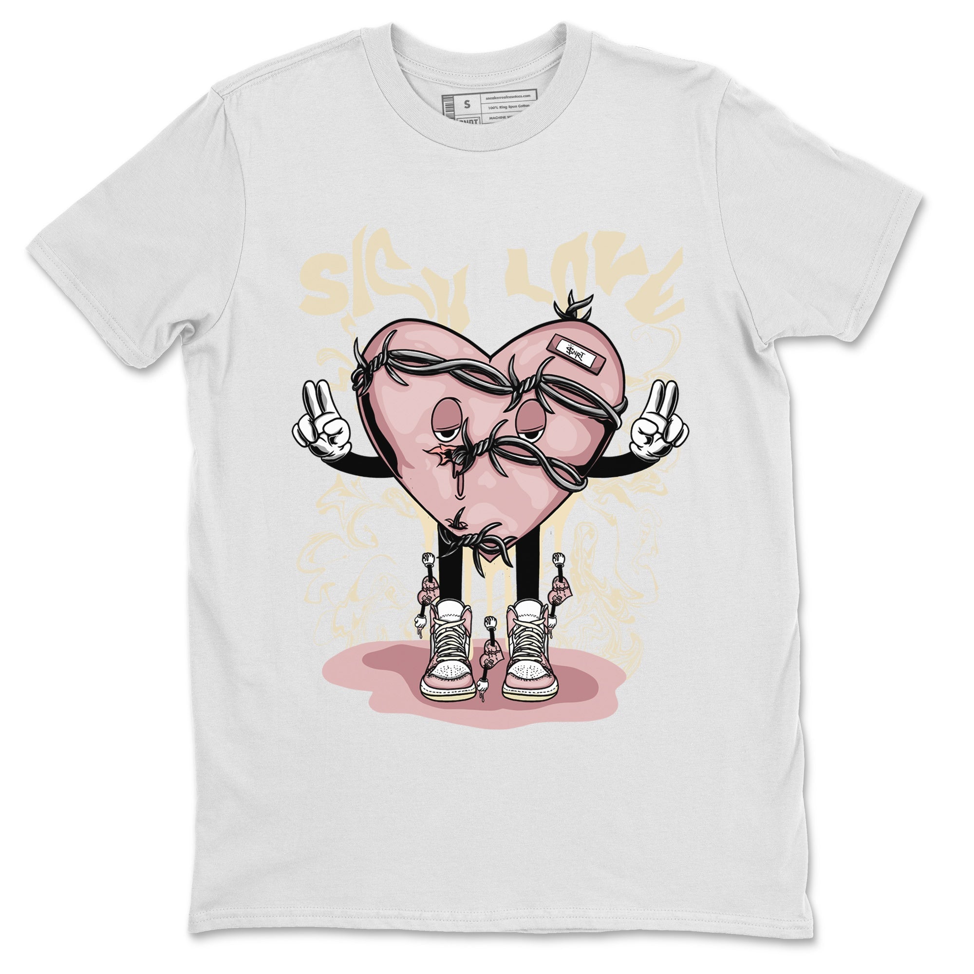 Air Jordan 1 Washed Pink Sneaker Match Tees Sick Love Streetwear Sneaker Shirt Jordan 1 High OG Washed Pink Sneaker Release Tees Unisex Shirts White 2