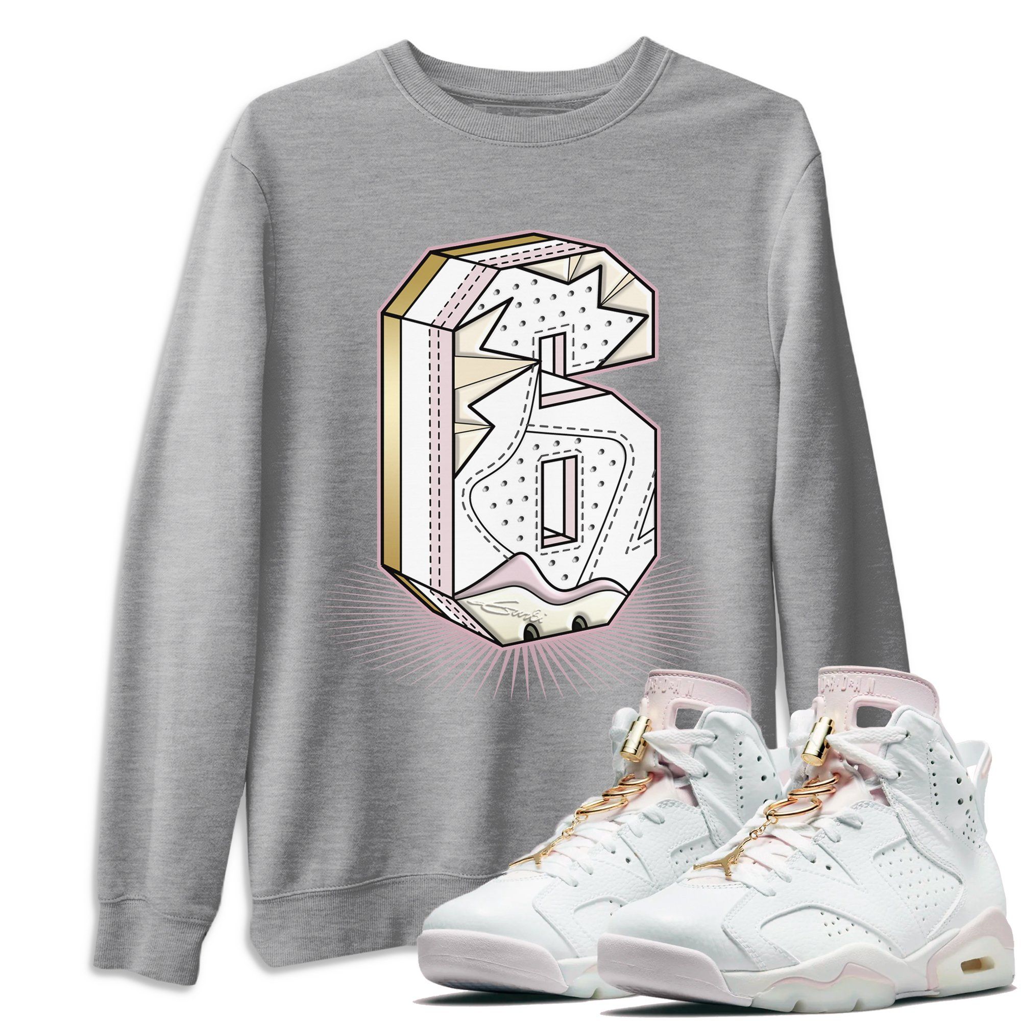 Jordan 6 Gold Hoops Shirt To Match Jordans Six Statue Sneaker Tees Jordan 6 Gold Hoops Drip Gear Zone Sneaker Matching Clothing Unisex Shirts