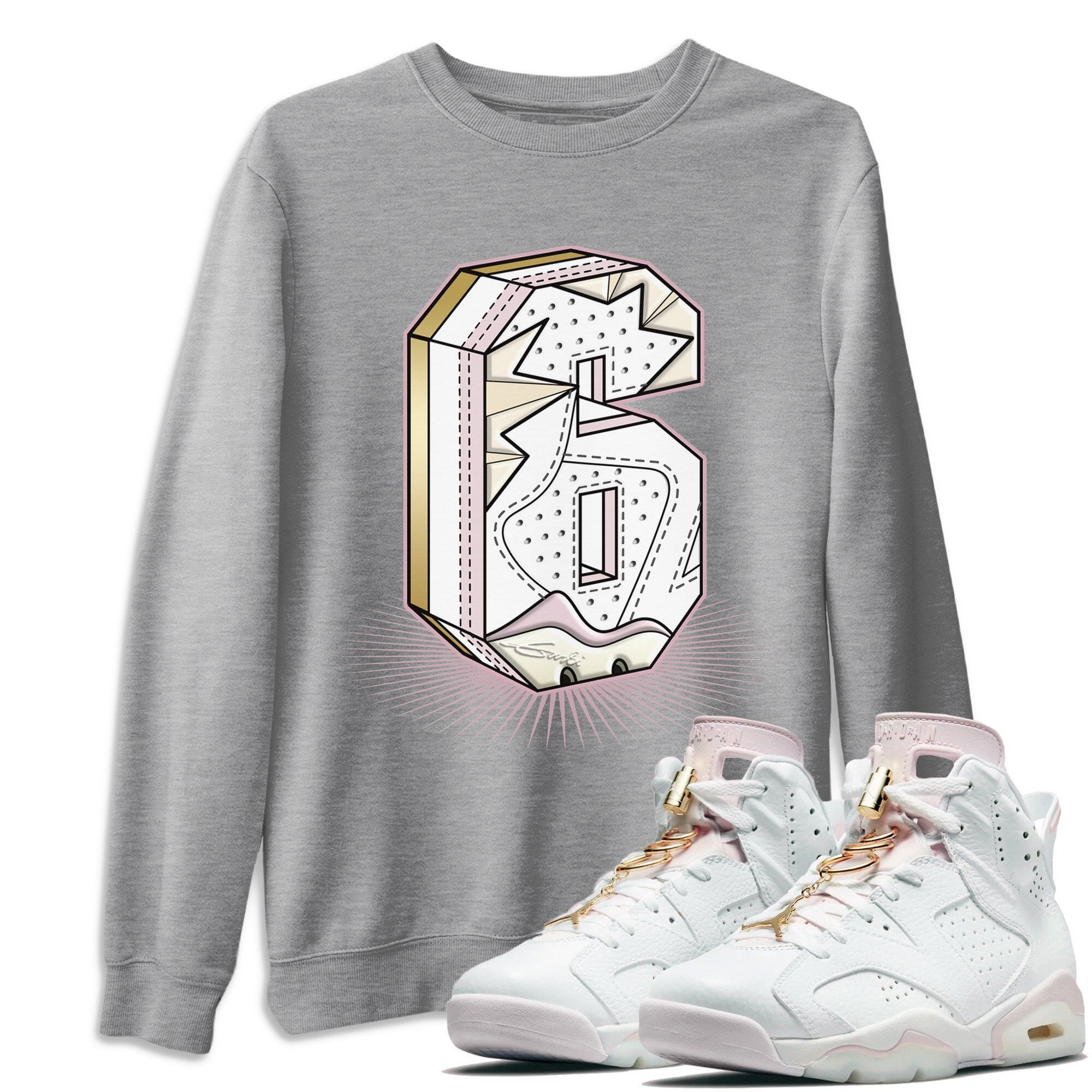Jordan 6 Gold Hoops Shirt To Match Jordans Six Statue Sneaker Tees Jordan 6 Gold Hoops Drip Gear Zone Sneaker Matching Clothing Unisex Shirts