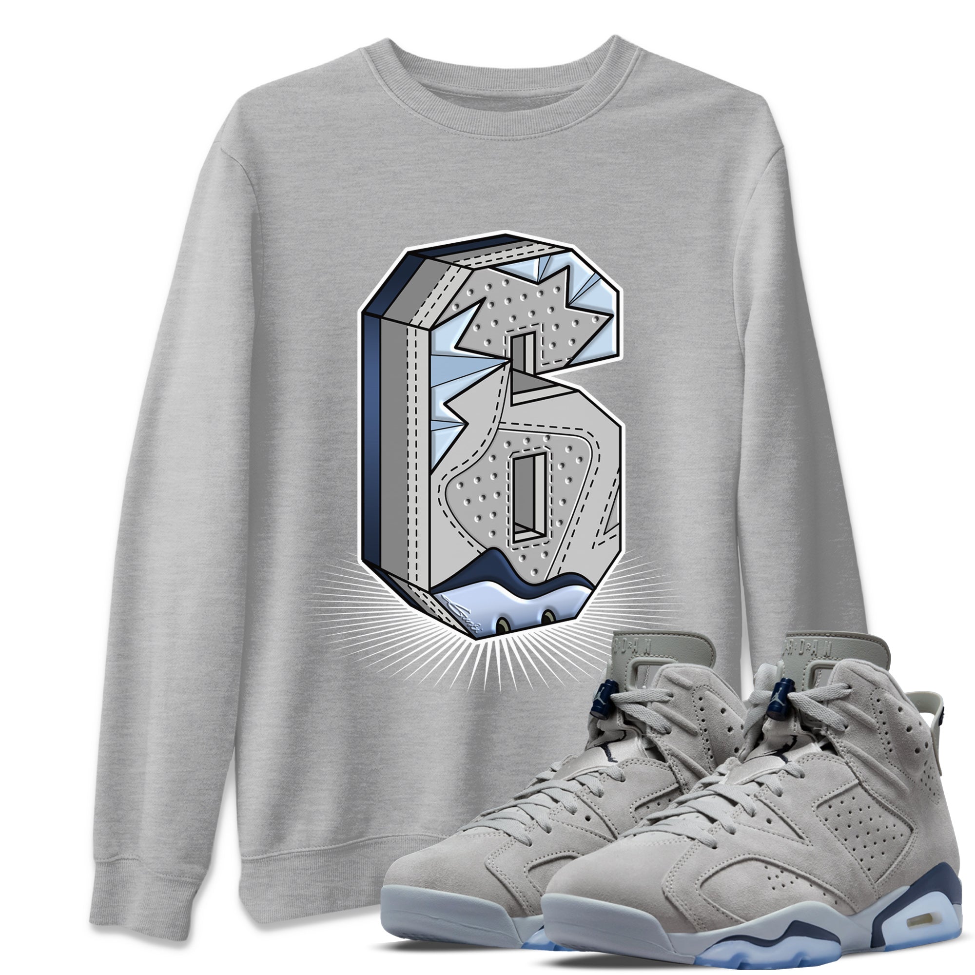 Jordan 6 Georgetown Shirt To Match Jordans Six Statue Sneaker Tees Jordan 6 Georgetown Drip Gear Zone Sneaker Matching Clothing Unisex Shirts