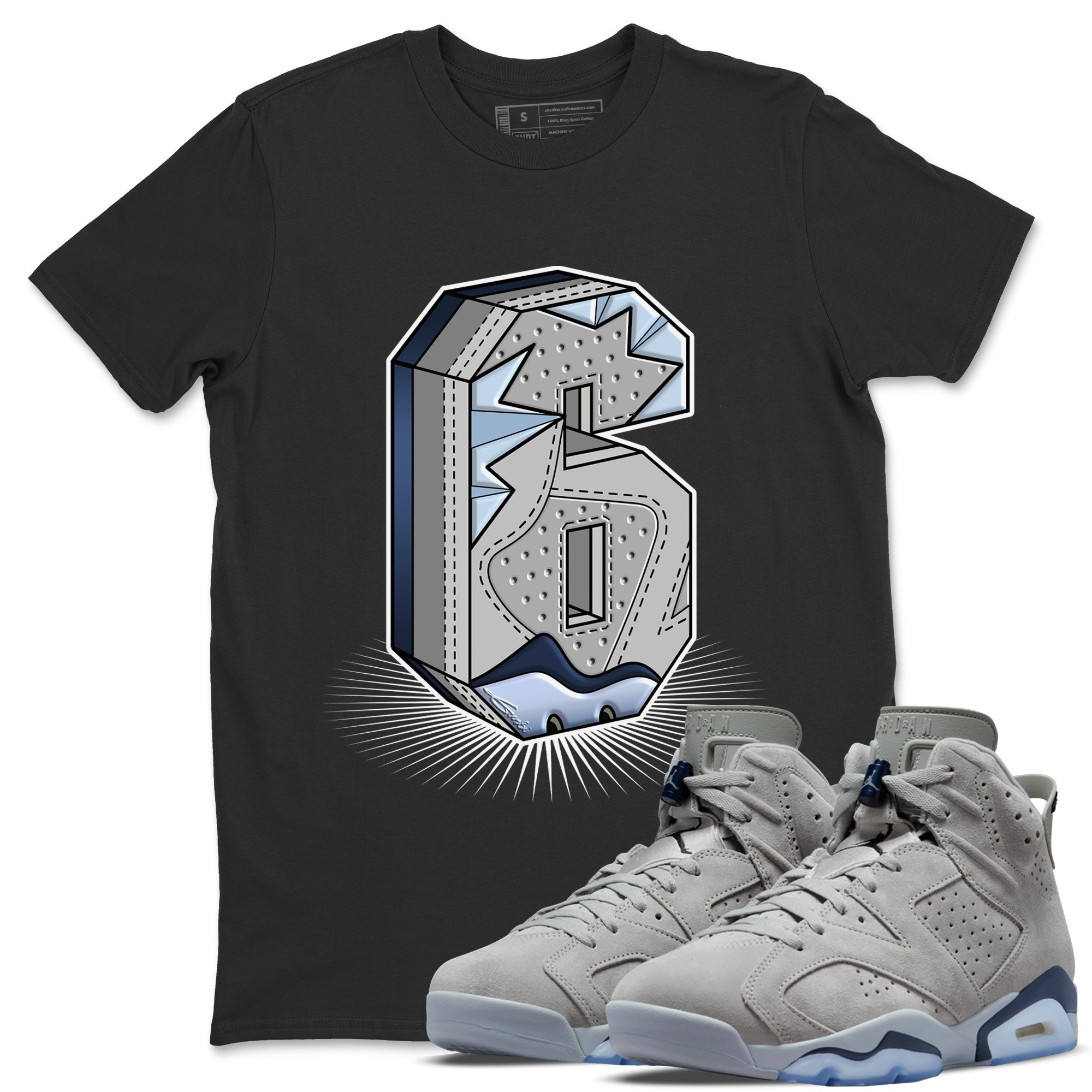 Jordan 6 Georgetown Shirt To Match Jordans Six Statue Sneaker Tees Jordan 6 Georgetown Drip Gear Zone Sneaker Matching Clothing Unisex Shirts