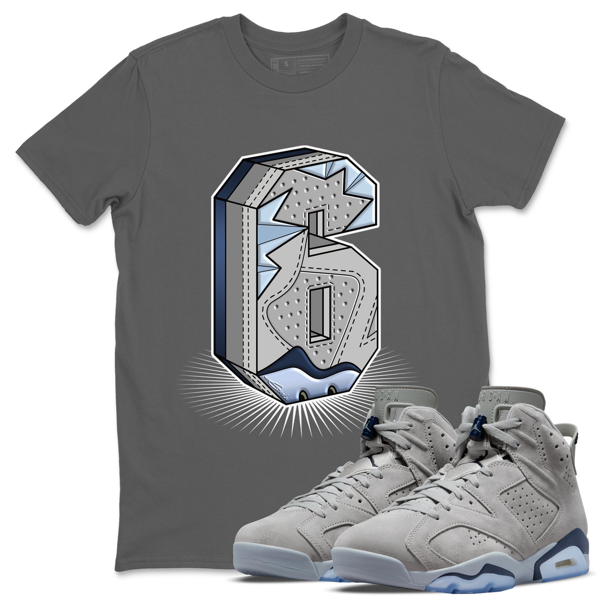 Jordan 6 Georgetown Shirt To Match Jordans Six Statue Sneaker Tees Jordan 6 Georgetown Drip Gear Zone Sneaker Matching Clothing Unisex Shirts