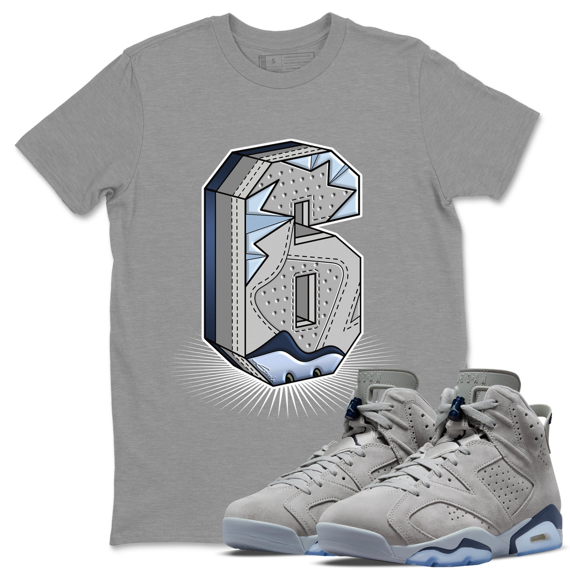 Jordan 6 Georgetown Shirt To Match Jordans Six Statue Sneaker Tees Jordan 6 Georgetown Drip Gear Zone Sneaker Matching Clothing Unisex Shirts