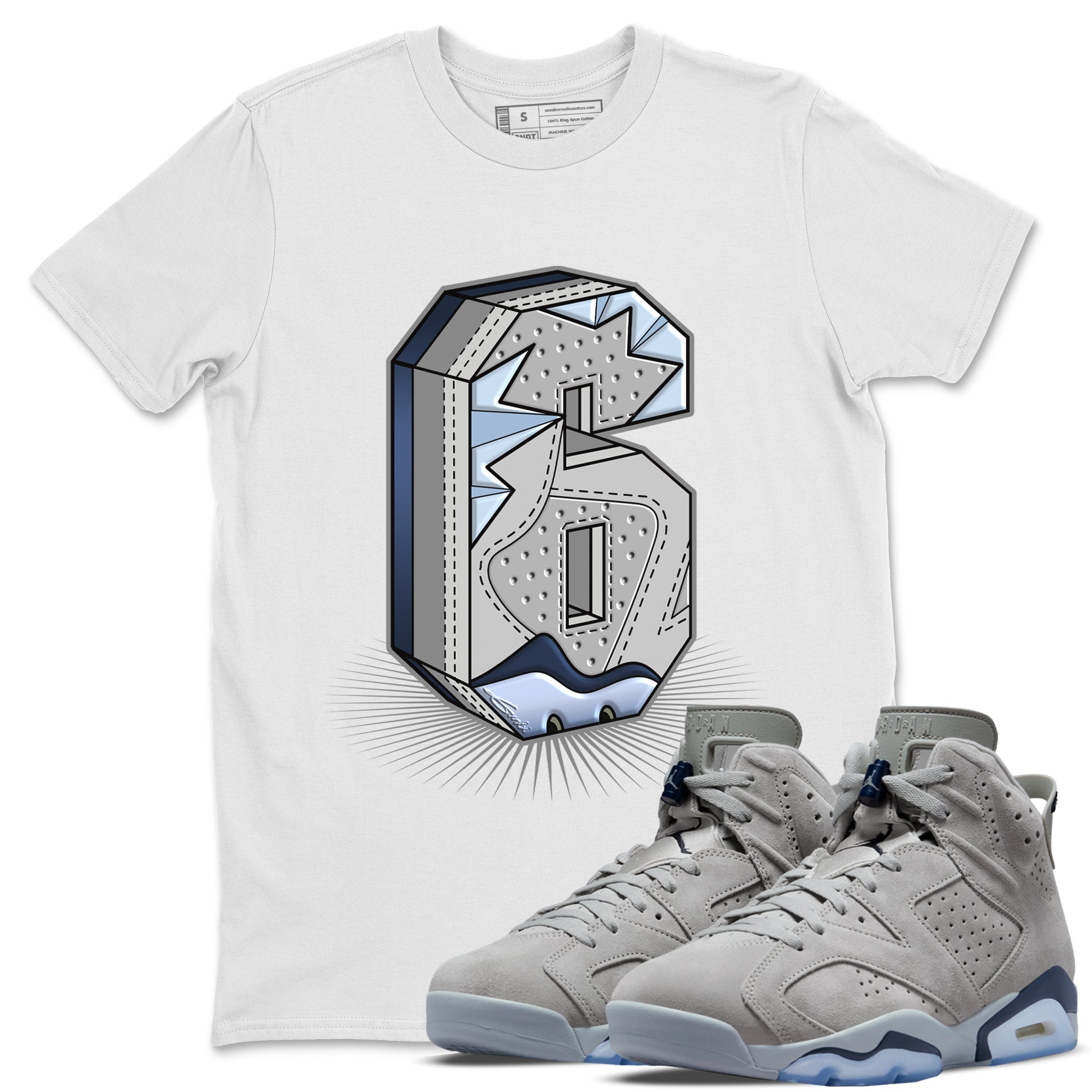 Jordan 6 Georgetown Shirt To Match Jordans Six Statue Sneaker Tees Jordan 6 Georgetown Drip Gear Zone Sneaker Matching Clothing Unisex Shirts