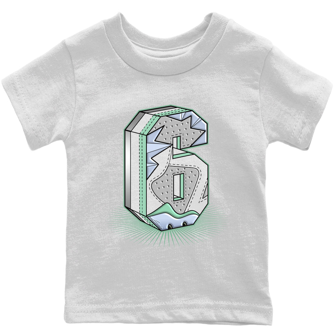 Jordan 6 Mint Foam Sneaker Matching T-Shirt Six Statue Sneaker Tees Jordan 6 Mint Foam Sneaker Release Tees Kids Shirts