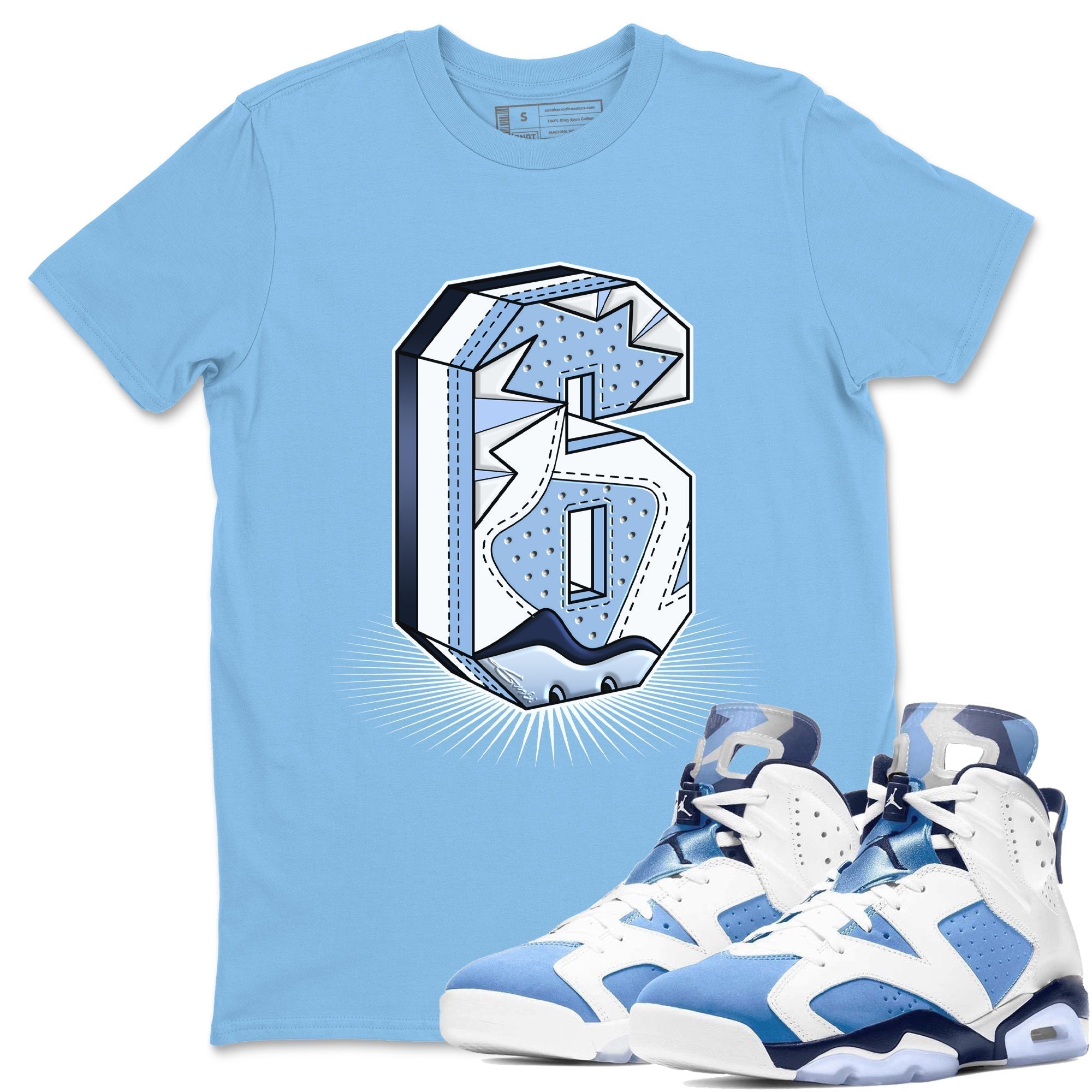 Jordan 6 UNC Shirt To Match Jordans Six Statue Sneaker Tees Jordan 6 UNC Drip Gear Zone Sneaker Matching Clothing Unisex Shirts