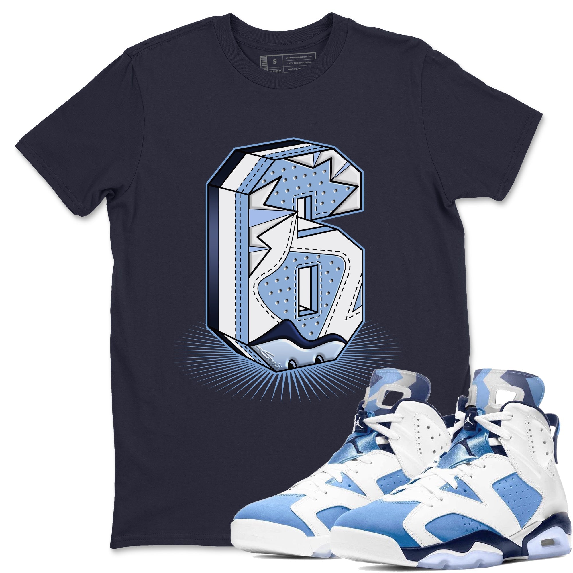 Jordan 6 UNC Shirt To Match Jordans Six Statue Sneaker Tees Jordan 6 UNC Drip Gear Zone Sneaker Matching Clothing Unisex Shirts