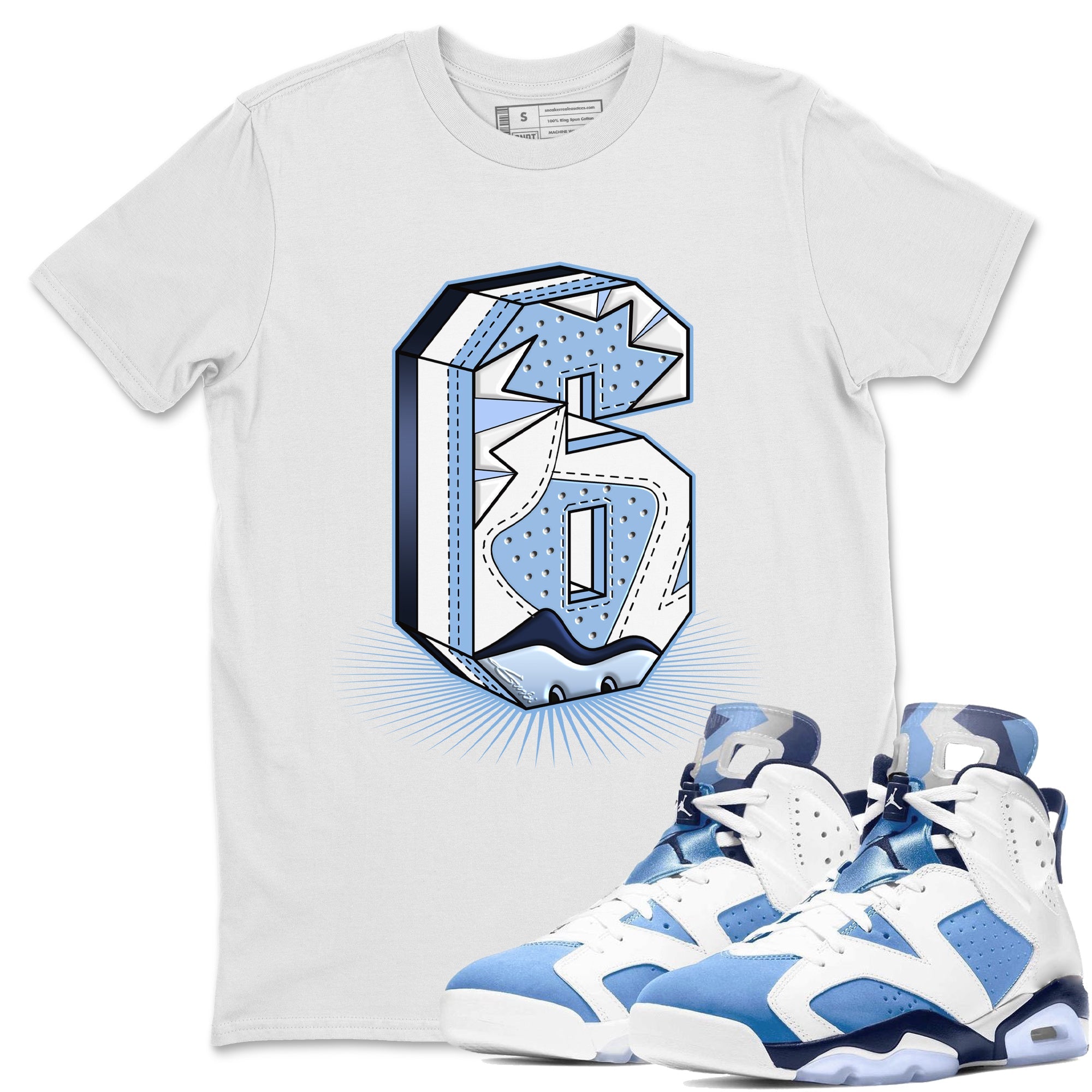 Jordan 6 UNC Shirt To Match Jordans Six Statue Sneaker Tees Jordan 6 UNC Drip Gear Zone Sneaker Matching Clothing Unisex Shirts