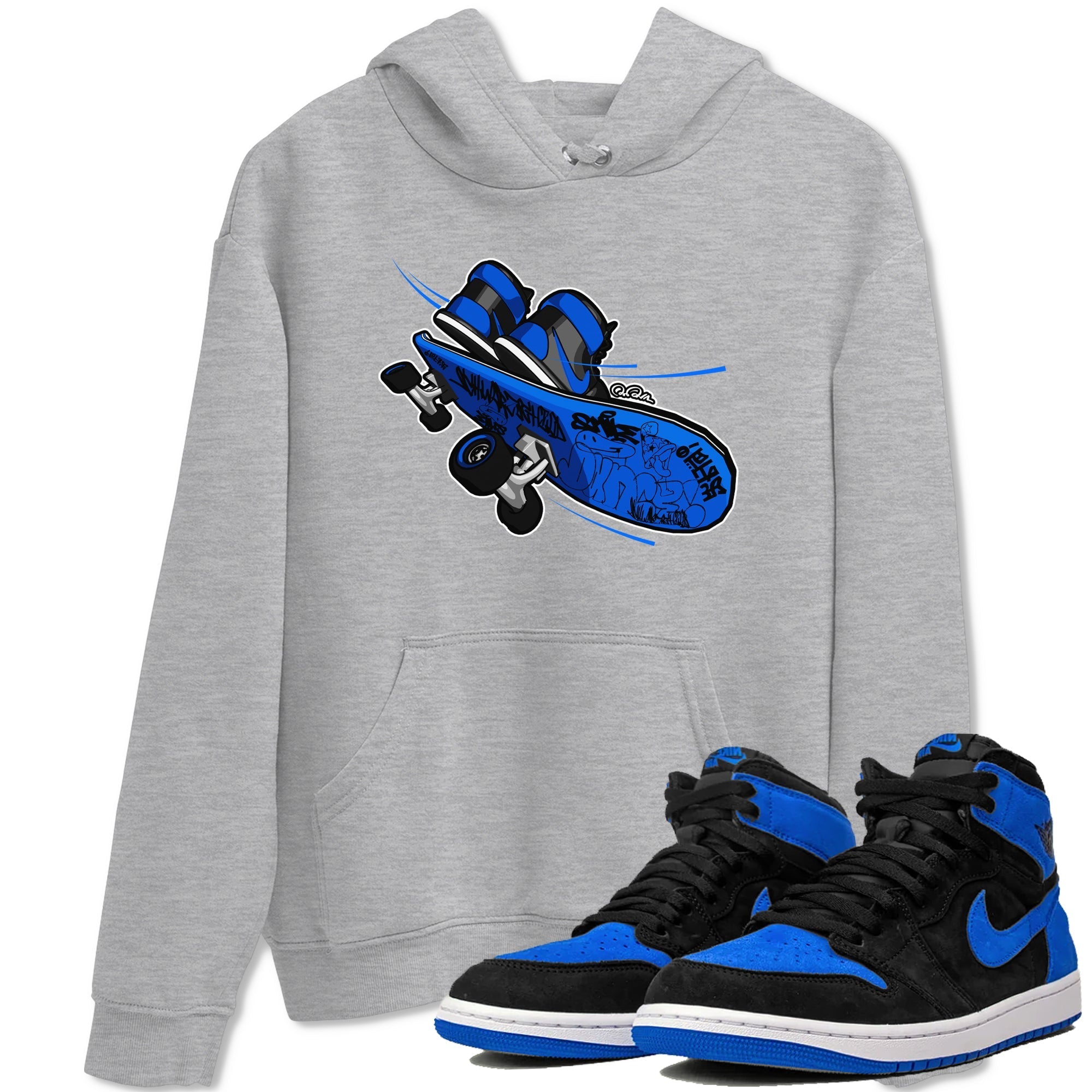 Air Jordan 1 Royal Reimagined shirt to match jordans Skateboard sneaker tees AJ1 Royal Reimagined Drip Gear Zone Unisex Sneaker Tees and Sneaker Match T-Shirt Heather Grey 1 T-Shirt