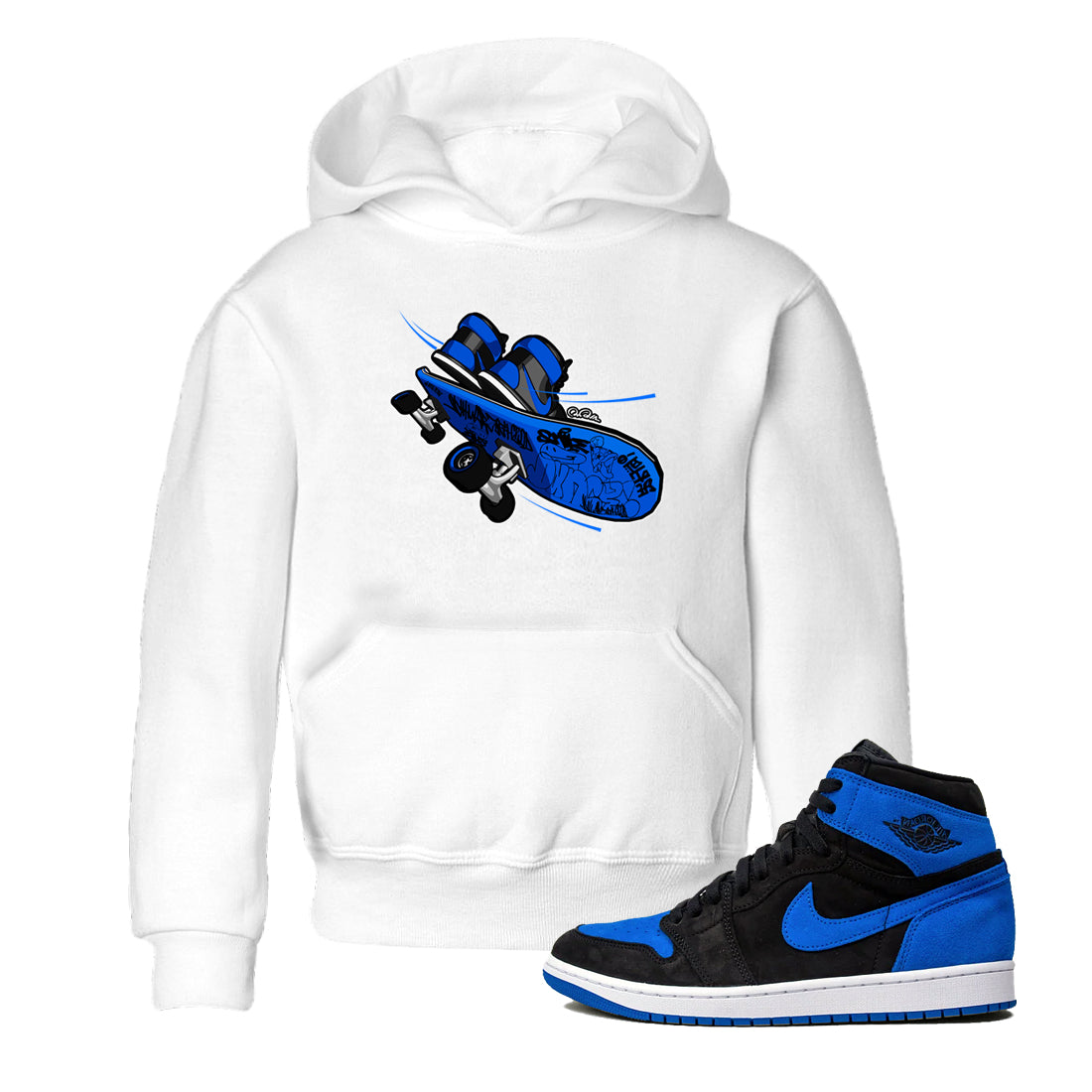 Air Jordan 1 Royal Reimagined shirt to match jordans Skateboard sneaker tees AJ1 Royal Reimagined Drip Gear Zone Kids Baby Toddler sneaker shirts White 1 T-Shirt