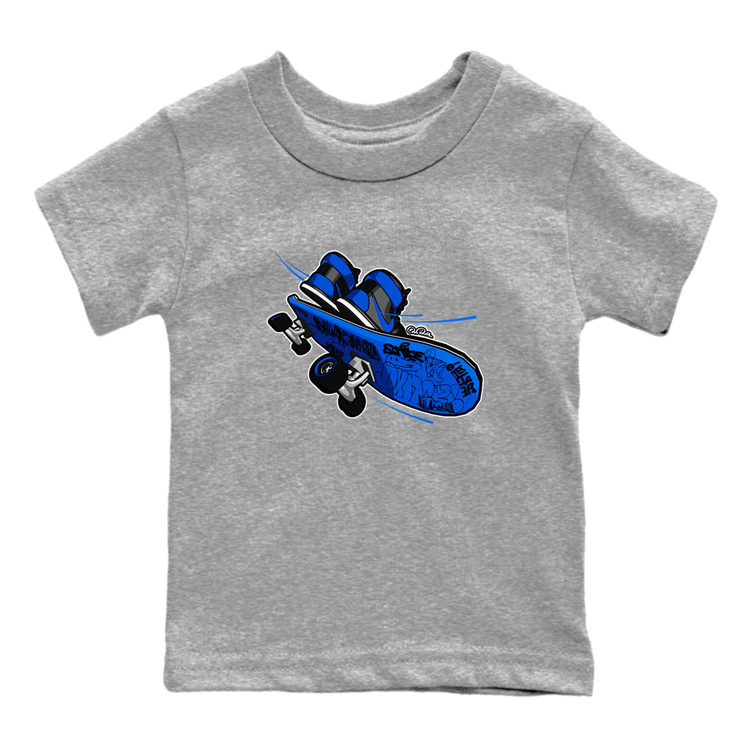 Air Jordan 1 Royal Reimagined shirt to match jordans Skateboard sneaker tees AJ1 Royal Reimagined Drip Gear Zone Kids Baby Toddler sneaker shirts Heather Grey 2 T-Shirt