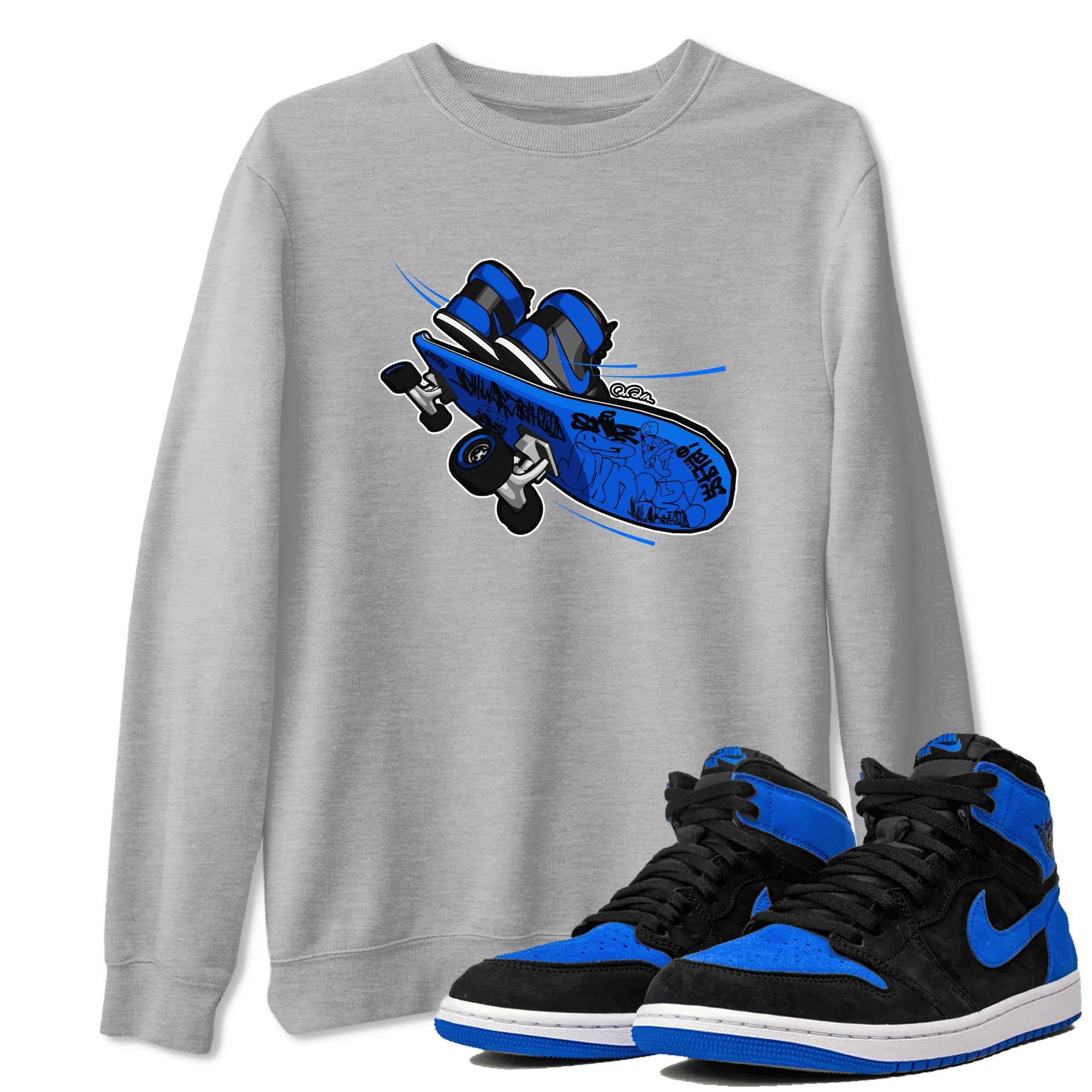 Air Jordan 1 Royal Reimagined shirt to match jordans Skateboard sneaker tees AJ1 Royal Reimagined Drip Gear Zone Unisex Sneaker Tees and Sneaker Match T-Shirt Heather Grey 1 T-Shirt