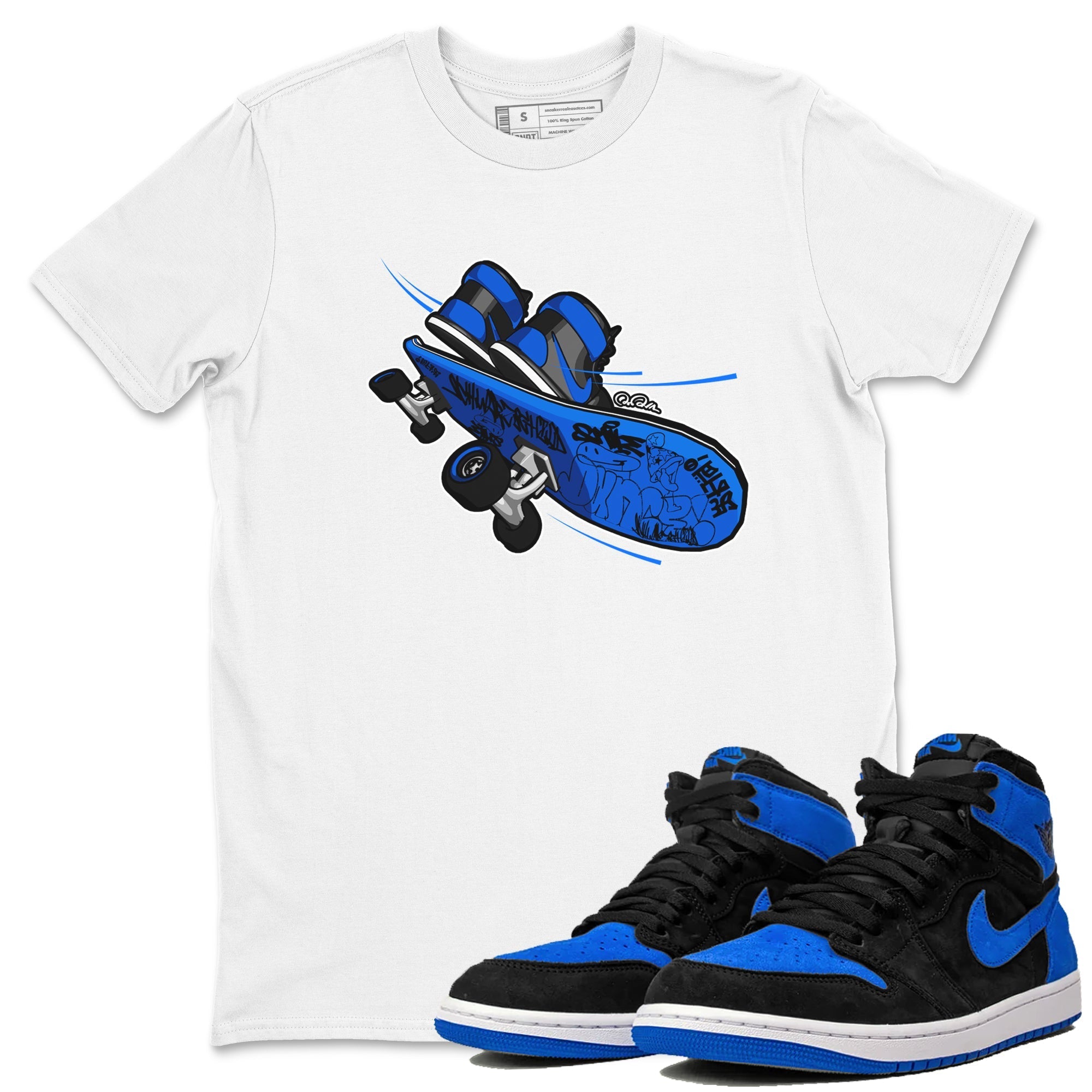Air Jordan 1 Royal Reimagined shirt to match jordans Skateboard sneaker tees AJ1 Royal Reimagined Drip Gear Zone Unisex Sneaker Tees and Sneaker Match T-Shirt White 1 T-Shirt