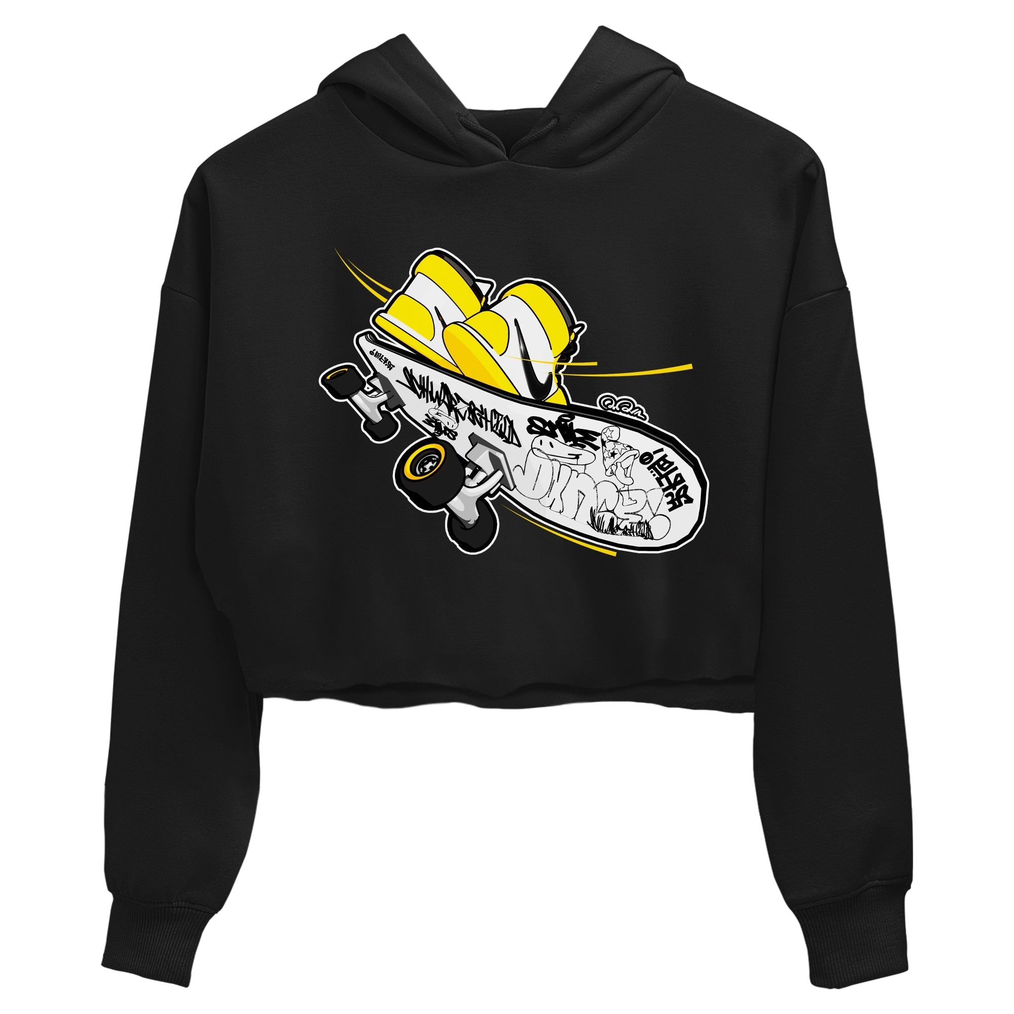 1s Yellow Ochre shirt to match jordans Skateboard sneaker tees streetwear brand Air Jordan 1 Yellow Ochre Drip Gear Zone Brand Black 2 crop length shirt