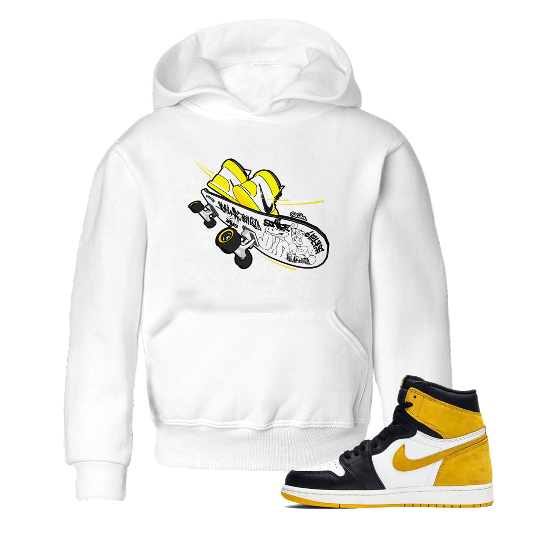 1s Yellow Ochre shirt to match jordans Skateboard sneaker tees streetwear brand Air Jordan 1 Yellow Ochre Drip Gear Zone Brand baby toddler White 1 cotton Shirt