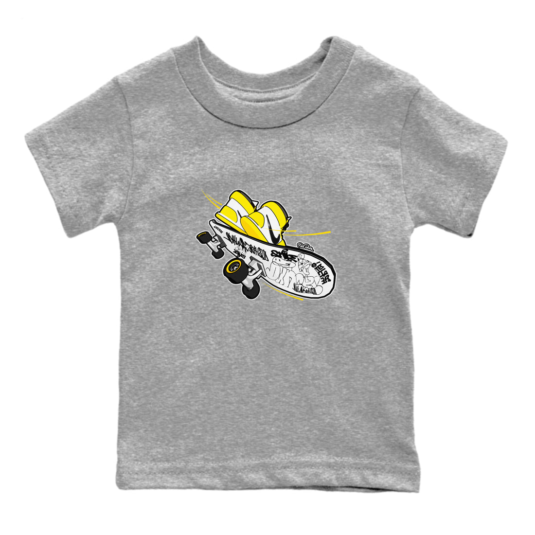 1s Yellow Ochre shirt to match jordans Skateboard sneaker tees streetwear brand Air Jordan 1 Yellow Ochre Drip Gear Zone Brand baby toddler Heather Grey 2 cotton Shirt