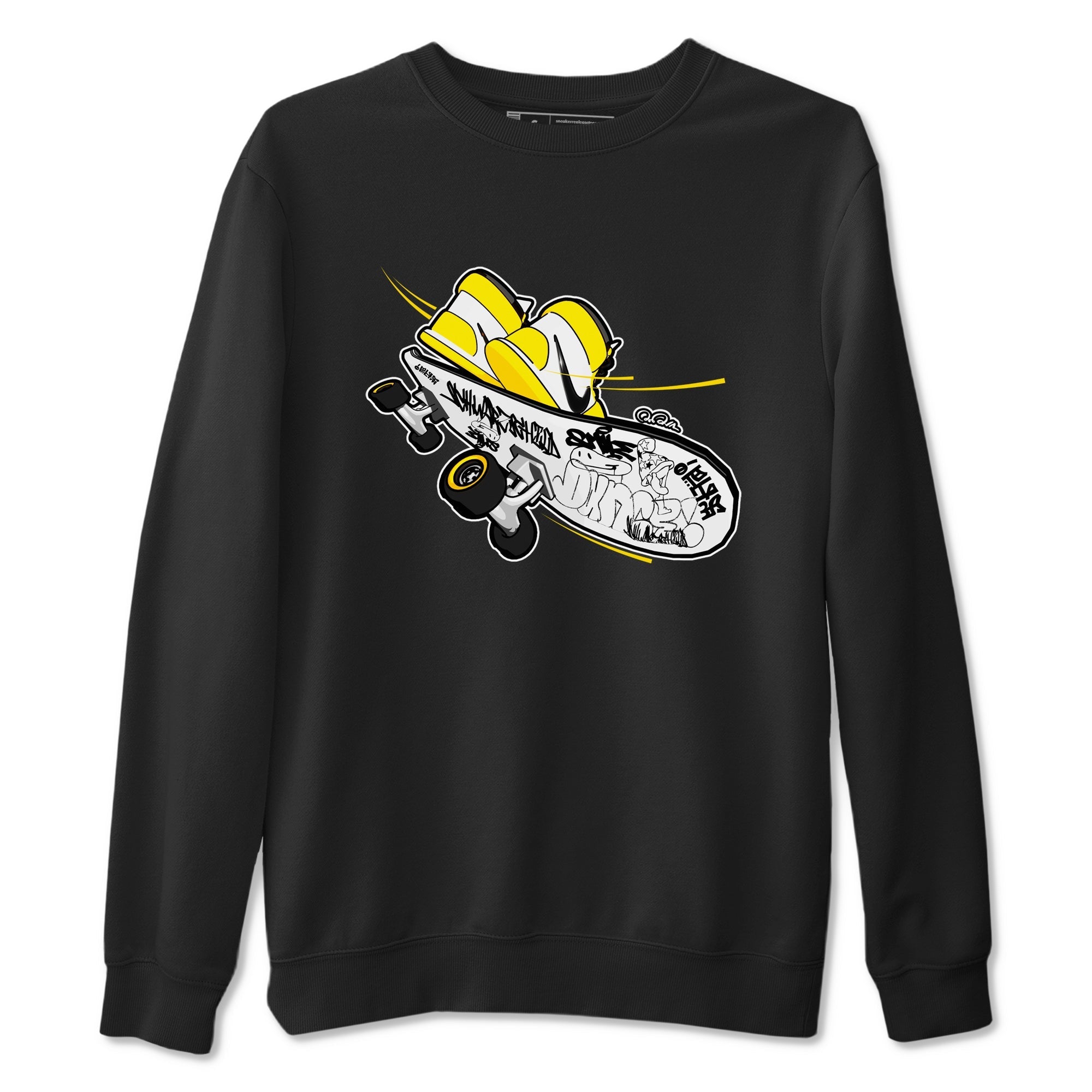 1s Yellow Ochre shirt to match jordans Skateboard sneaker tees streetwear brand Air Jordan 1 Yellow Ochre Drip Gear Zone Brand unisex cotton Black 2 crew neck shirt
