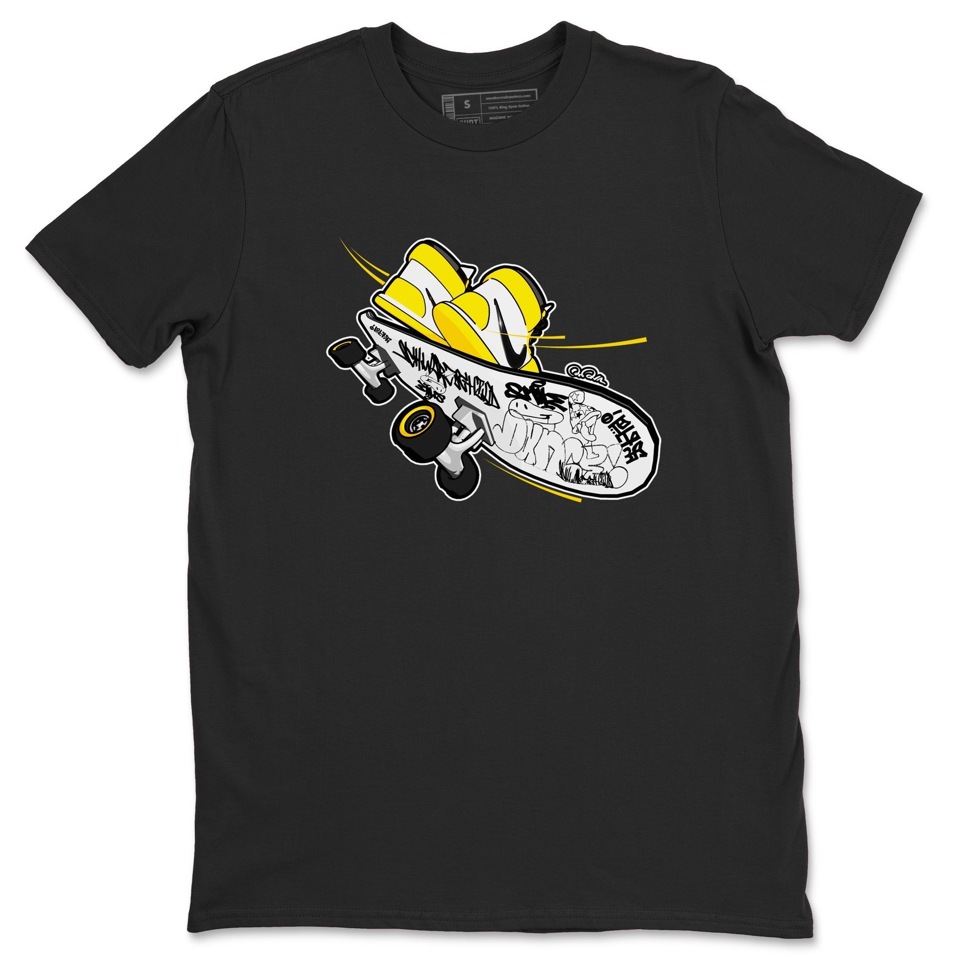 1s Yellow Ochre shirt to match jordans Skateboard sneaker tees streetwear brand Air Jordan 1 Yellow Ochre Drip Gear Zone Brand unisex cotton Black 2 crew neck shirt