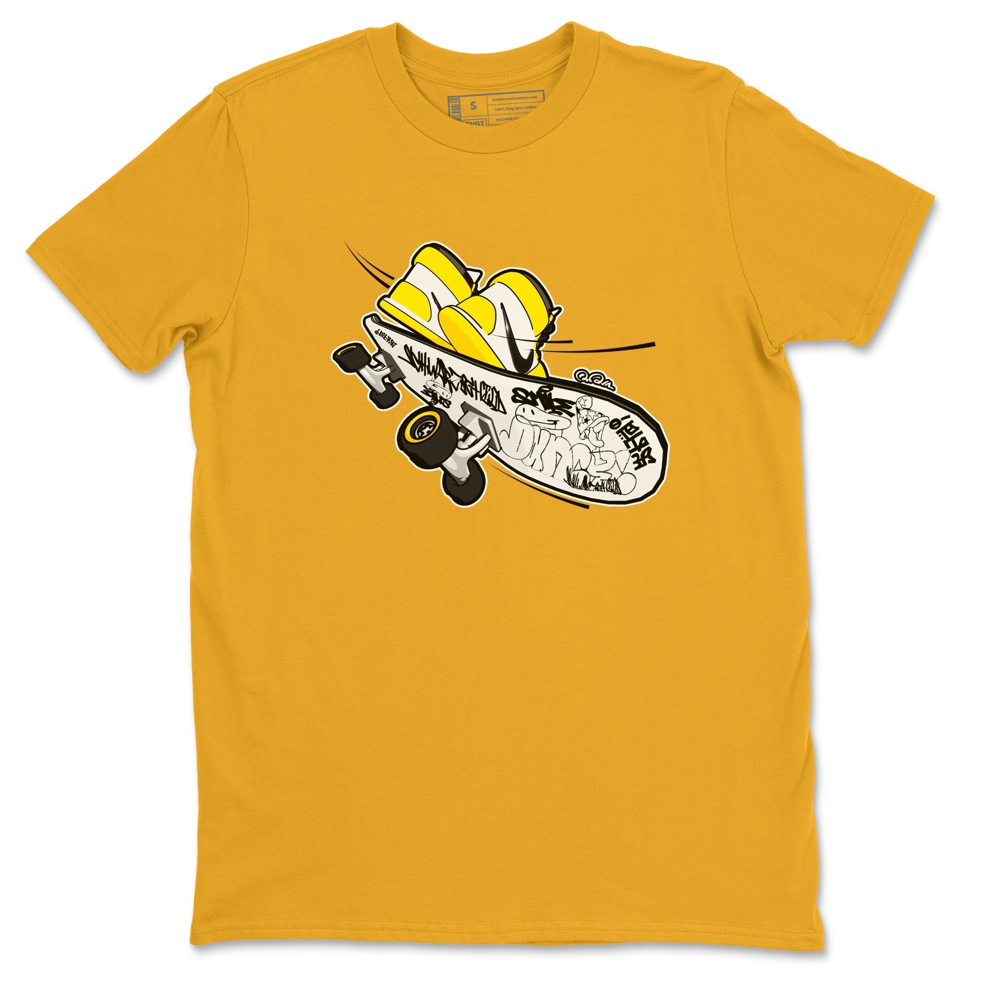 1s Yellow Ochre shirt to match jordans Skateboard sneaker tees streetwear brand Air Jordan 1 Yellow Ochre Drip Gear Zone Brand unisex cotton Gold 2 crew neck shirt