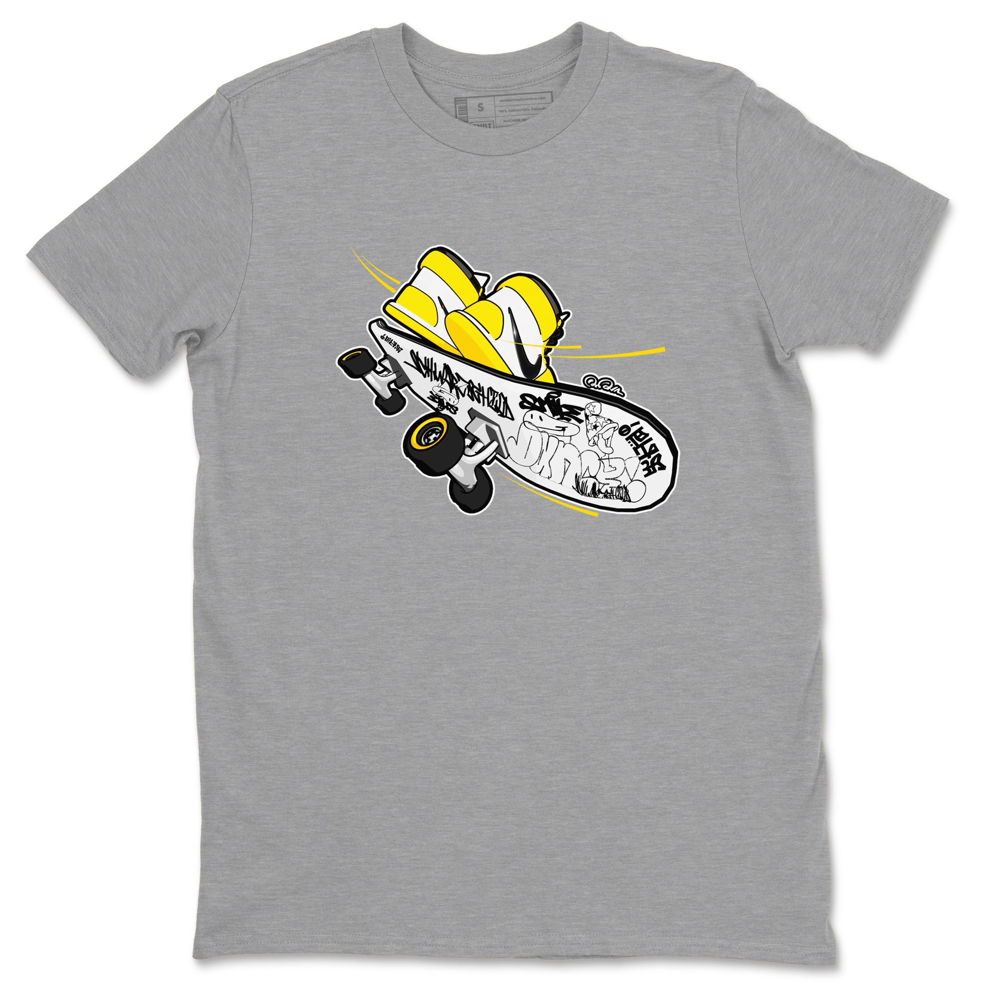 1s Yellow Ochre shirt to match jordans Skateboard sneaker tees streetwear brand Air Jordan 1 Yellow Ochre Drip Gear Zone Brand unisex cotton Heather Grey 2 crew neck shirt