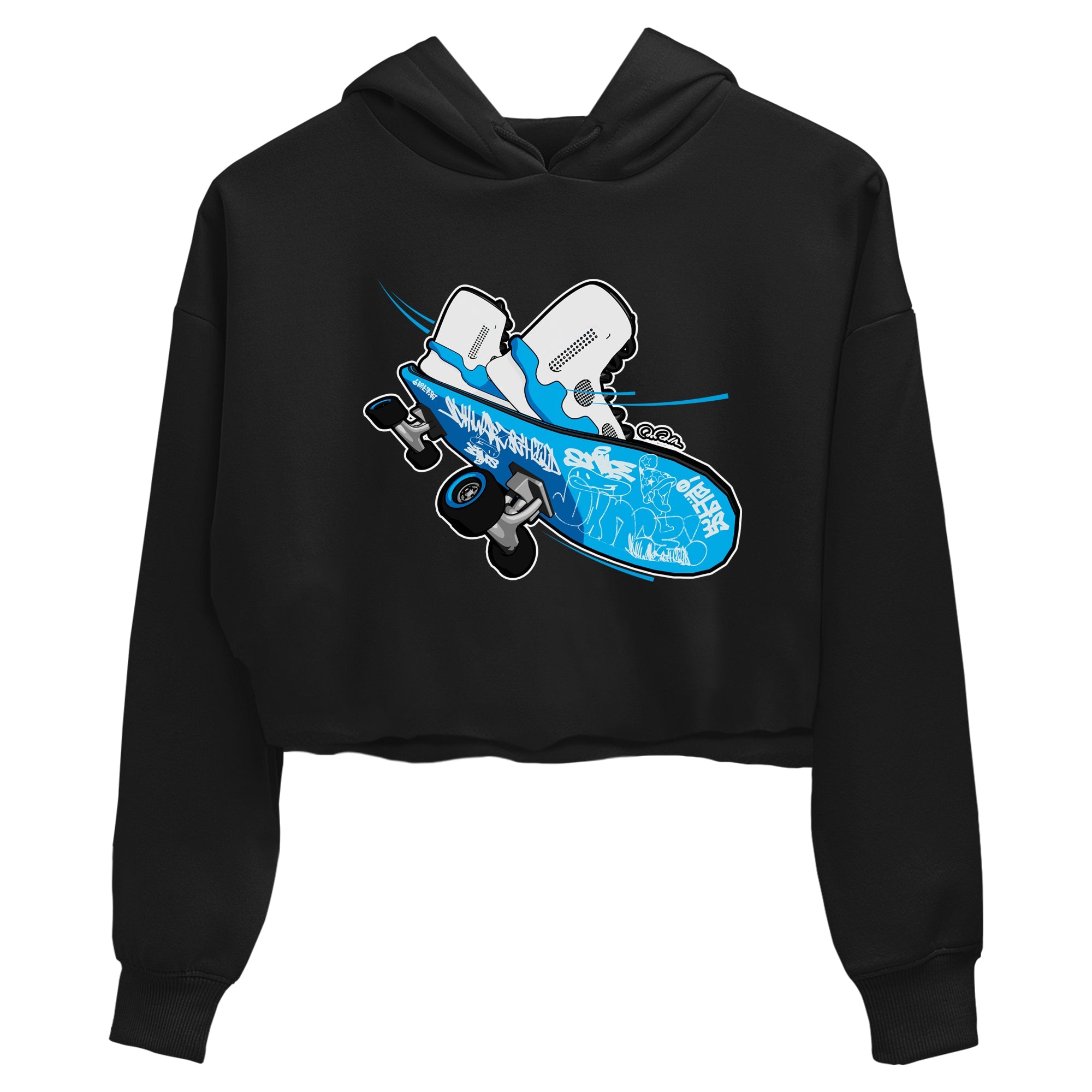 9s Powder Blue shirt to match jordans Skateboard sneaker tees Air Jordan 9 Powder Blue Drip Gear Zone Black 2 crop length shirt