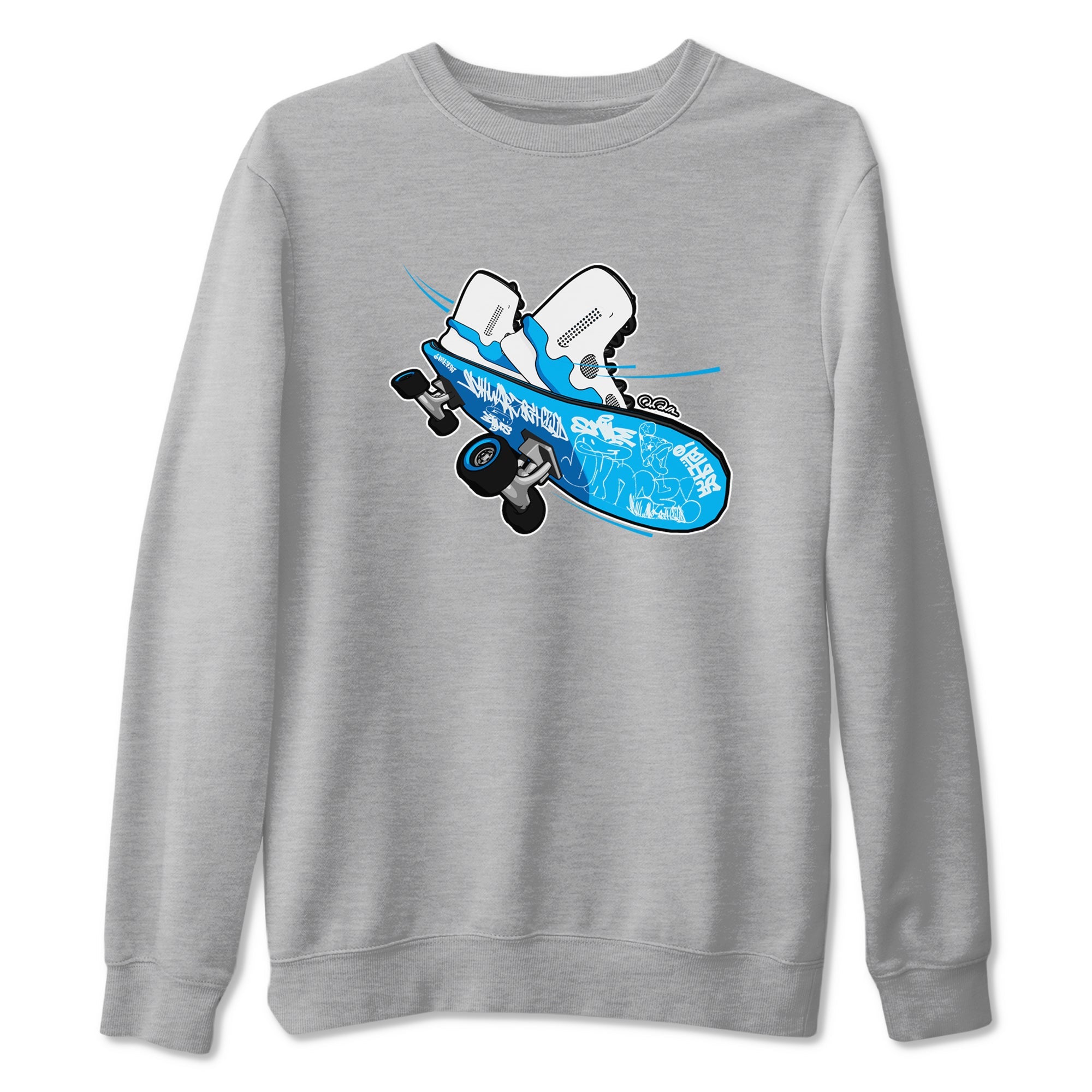 9s Powder Blue shirt to match jordans Skateboard sneaker tees Air Jordan 9 Powder Blue Drip Gear Zone unisex cotton Heather Grey 2 crew neck shirt