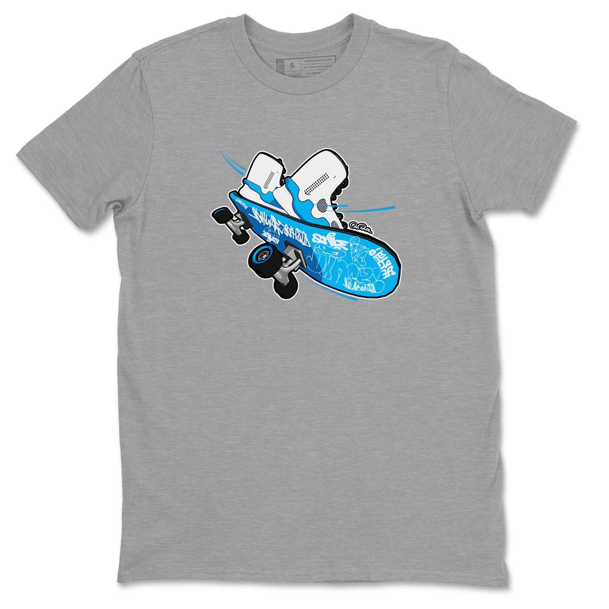 9s Powder Blue shirt to match jordans Skateboard sneaker tees Air Jordan 9 Powder Blue Drip Gear Zone unisex cotton Heather Grey 2 crew neck shirt