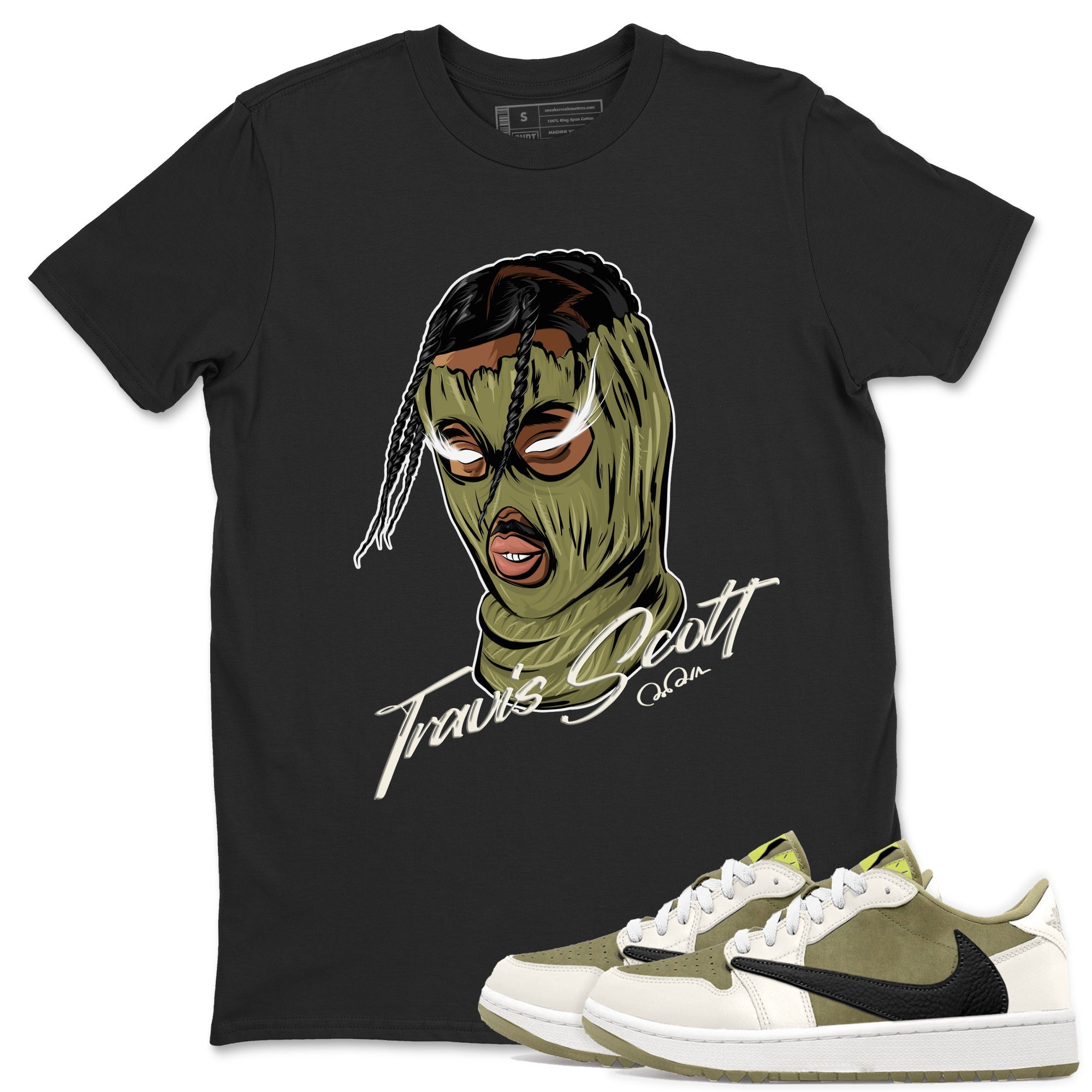 Air Jordan 1 Travis Scott Golf shirt to match jordans Ski Mask Gang Streetwear Sneaker Shirt AJ1 lowTravis Scott Golf Drip Gear Zone Sneaker Matching Clothing Unisex Black 1 T-Shirt