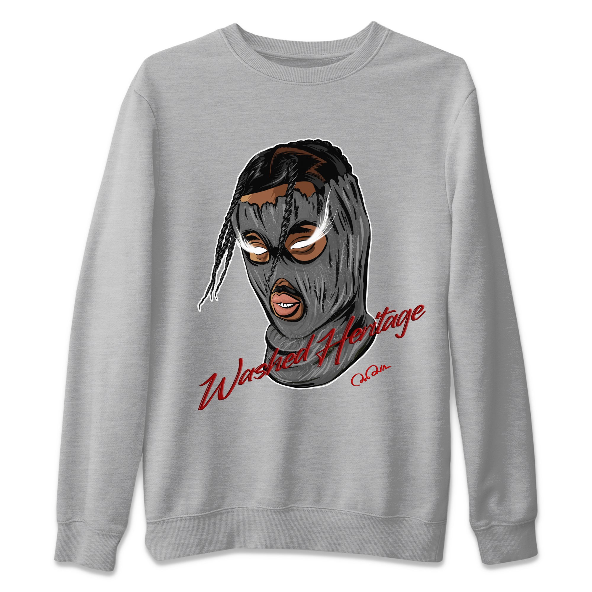 Air Jordan 1 Washed Heritage Sneaker Match Tees Ski Mask Gang Shirts AJ1 Washed Heritage Drip Gear Zone Unisex Shirts Heather Grey 2