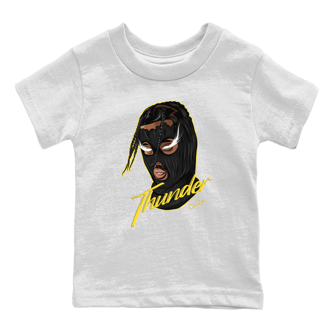 Air Jordan 4 Thunder Sneaker Match Tees Ski Mask Gang Shirts Yellow AJ4 Thunder Drip Gear Zone Kids Shirts White 2
