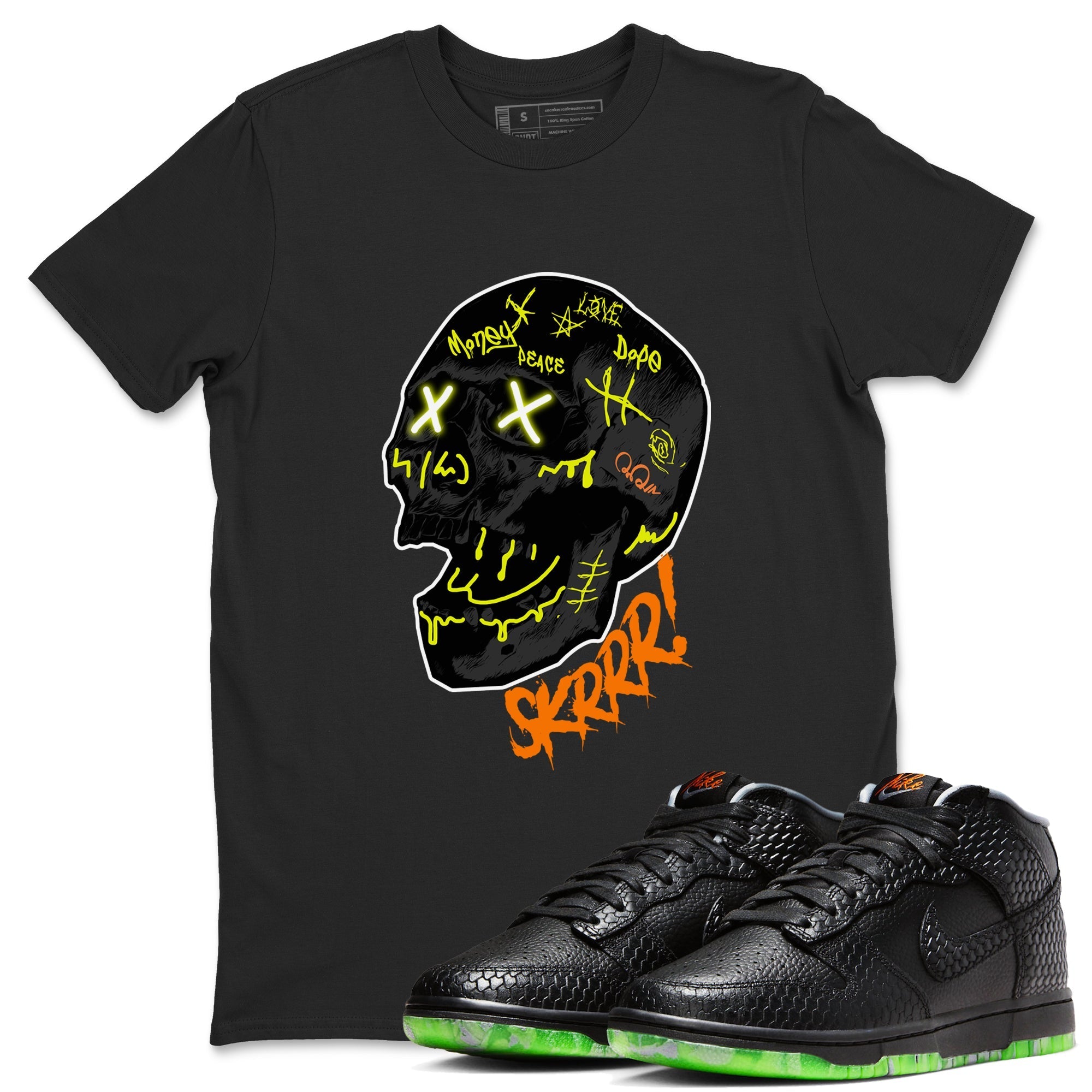 Dunk Halloween shirt to match jordans Skrrr sneaker tees Halloween night dress Dunk Halloween Drip Gear Zone Unisex Crew Neck Tee Black 1 T-Shirt