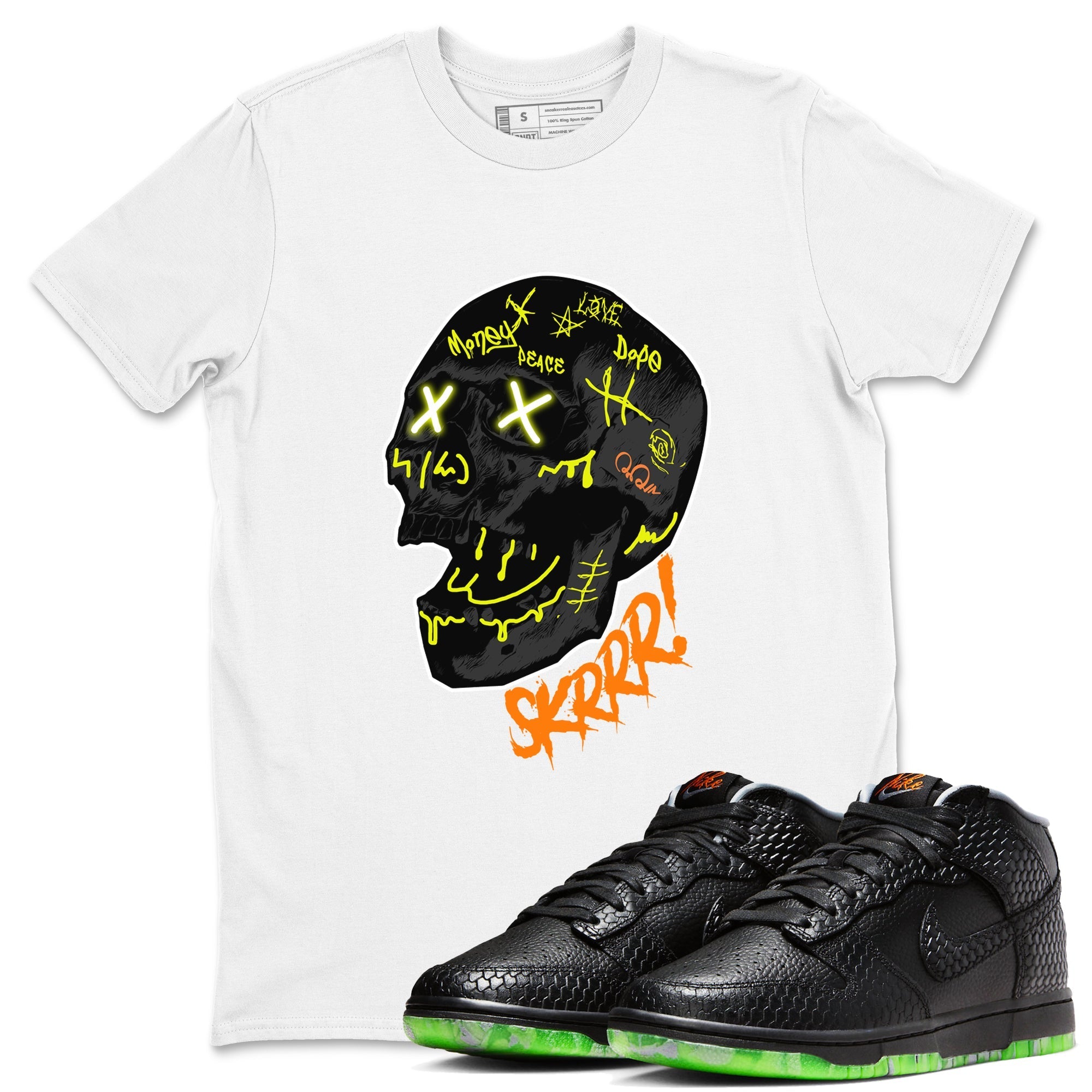 Dunk Halloween shirt to match jordans Skrrr sneaker tees Halloween night dress Dunk Halloween Drip Gear Zone Unisex Crew Neck Tee White 1 T-Shirt