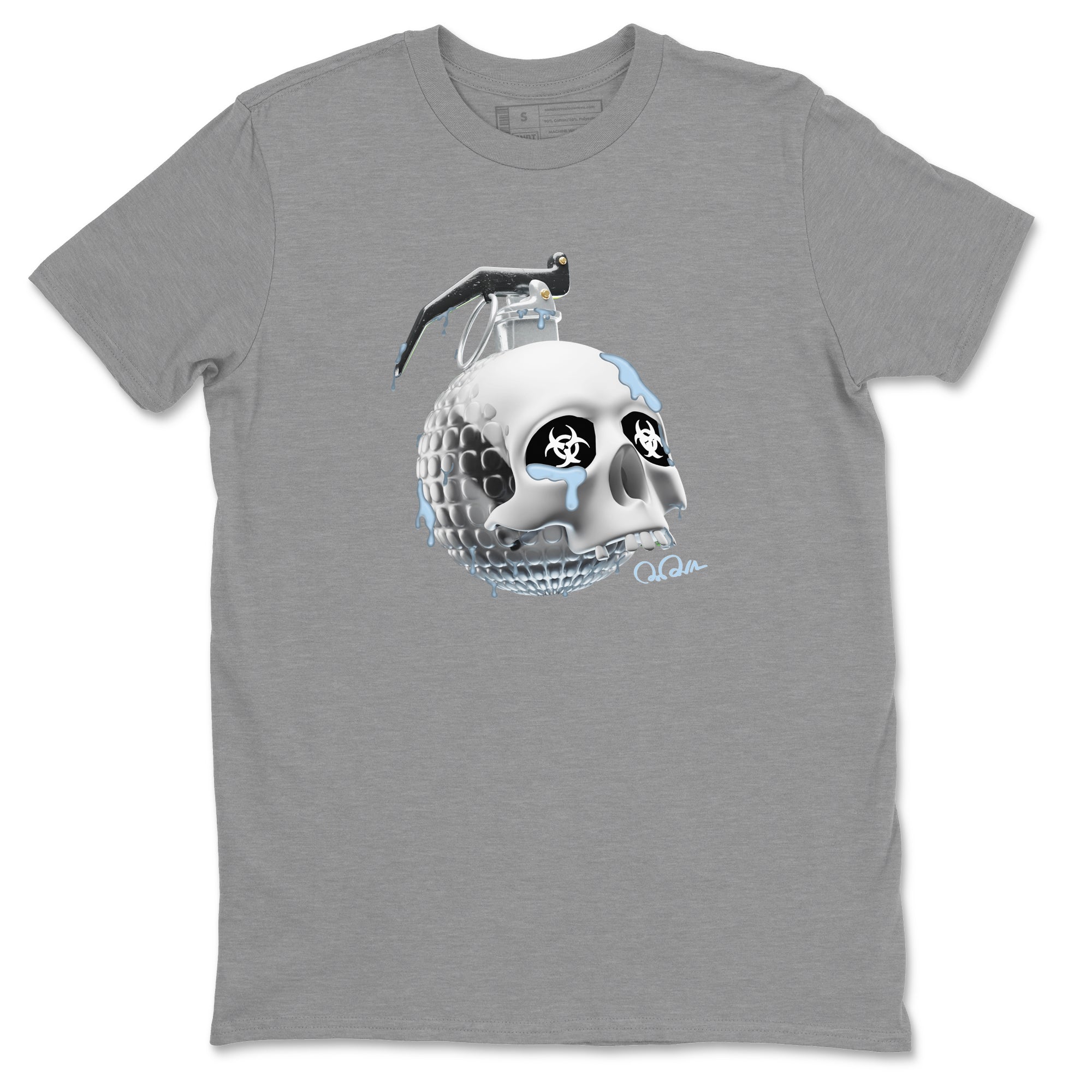 Air Jordan 11 White Cement Sneaker Tees Drip Gear Zone Skull Bomb Sneaker Tees Air Jordan 11 Cement Grey Shirt Unisex Shirts Heather Grey 2