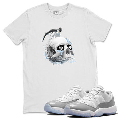 Air Jordan 11 White Cement Sneaker Tees Drip Gear Zone Skull Bomb Sneaker Tees Air Jordan 11 Cement Grey Shirt Unisex Shirts White 1